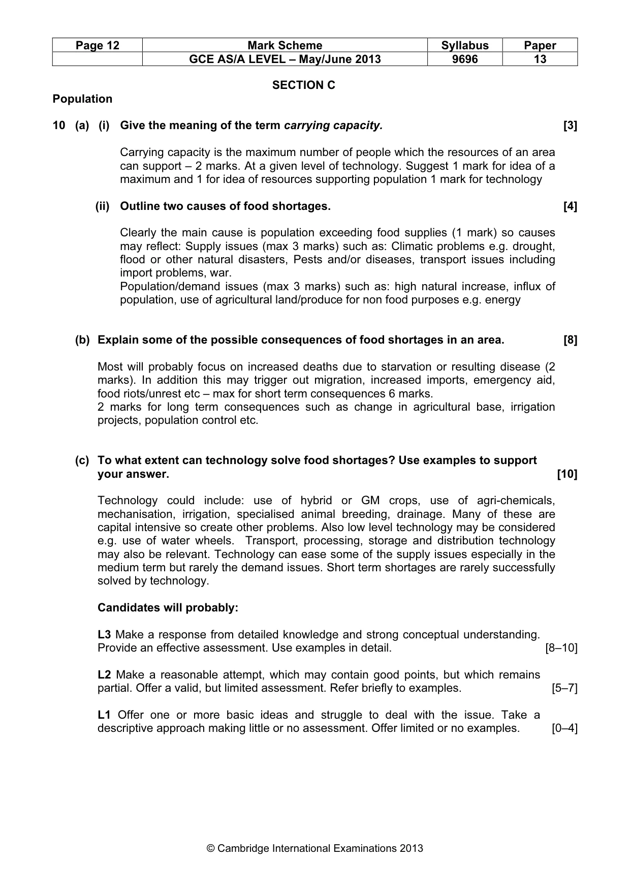 Mark scheme, page 12 of 14