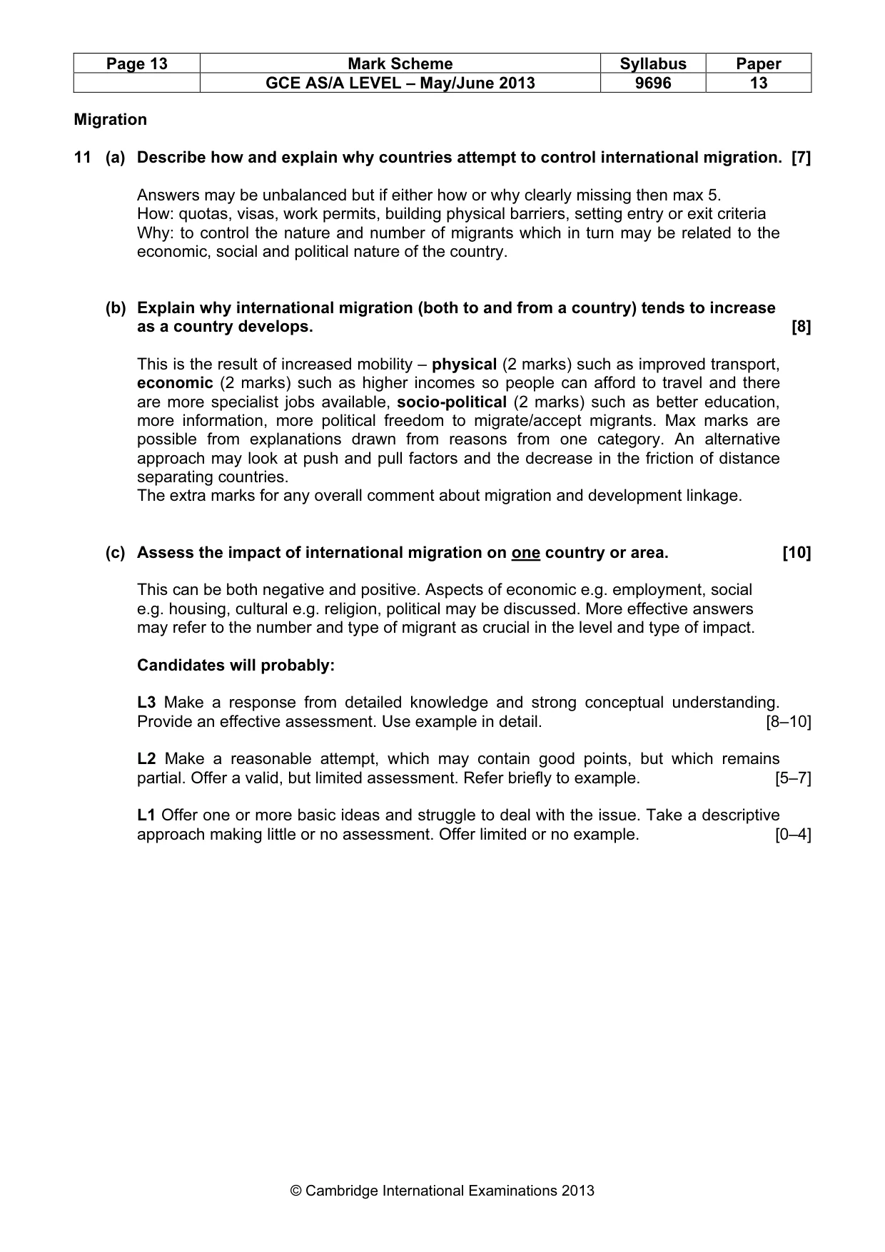 Mark scheme, page 13 of 14