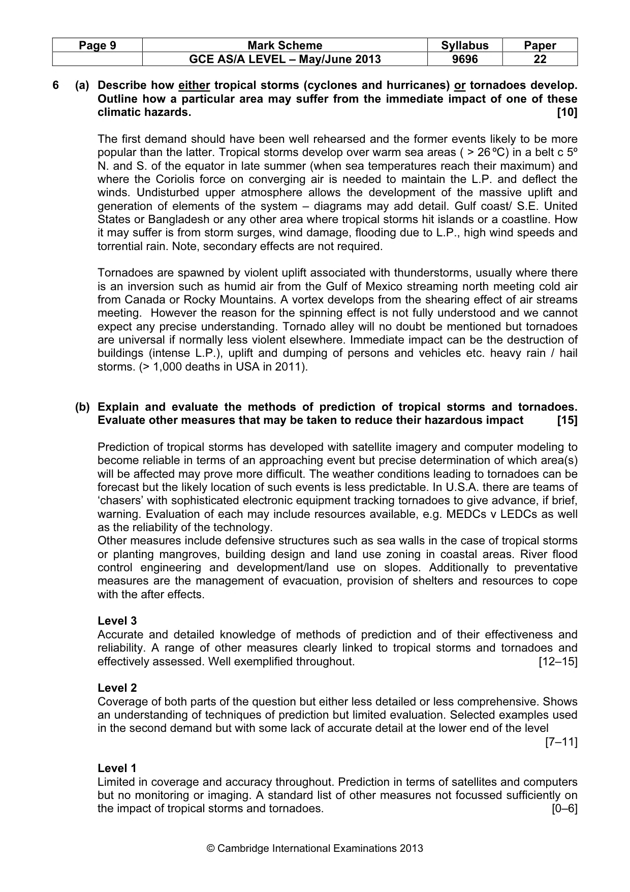 Mark scheme, page 9 of 11