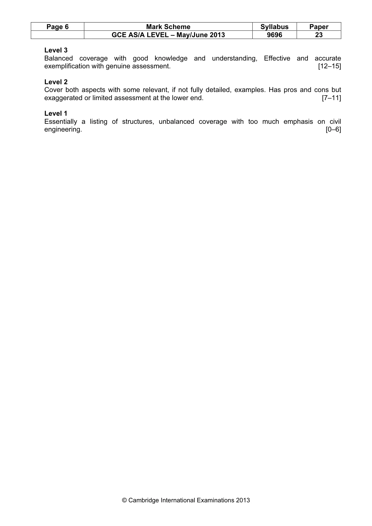 Mark scheme, page 6 of 12