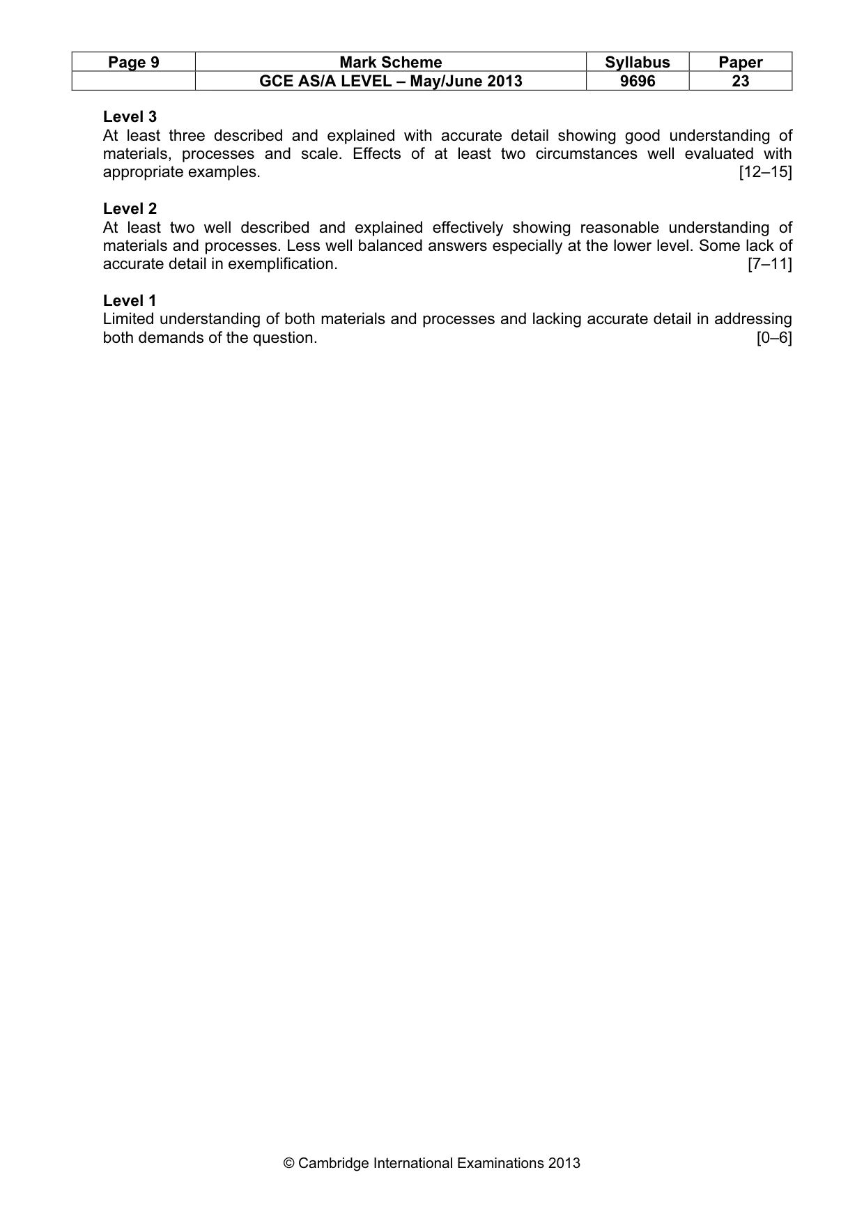 Mark scheme, page 9 of 12
