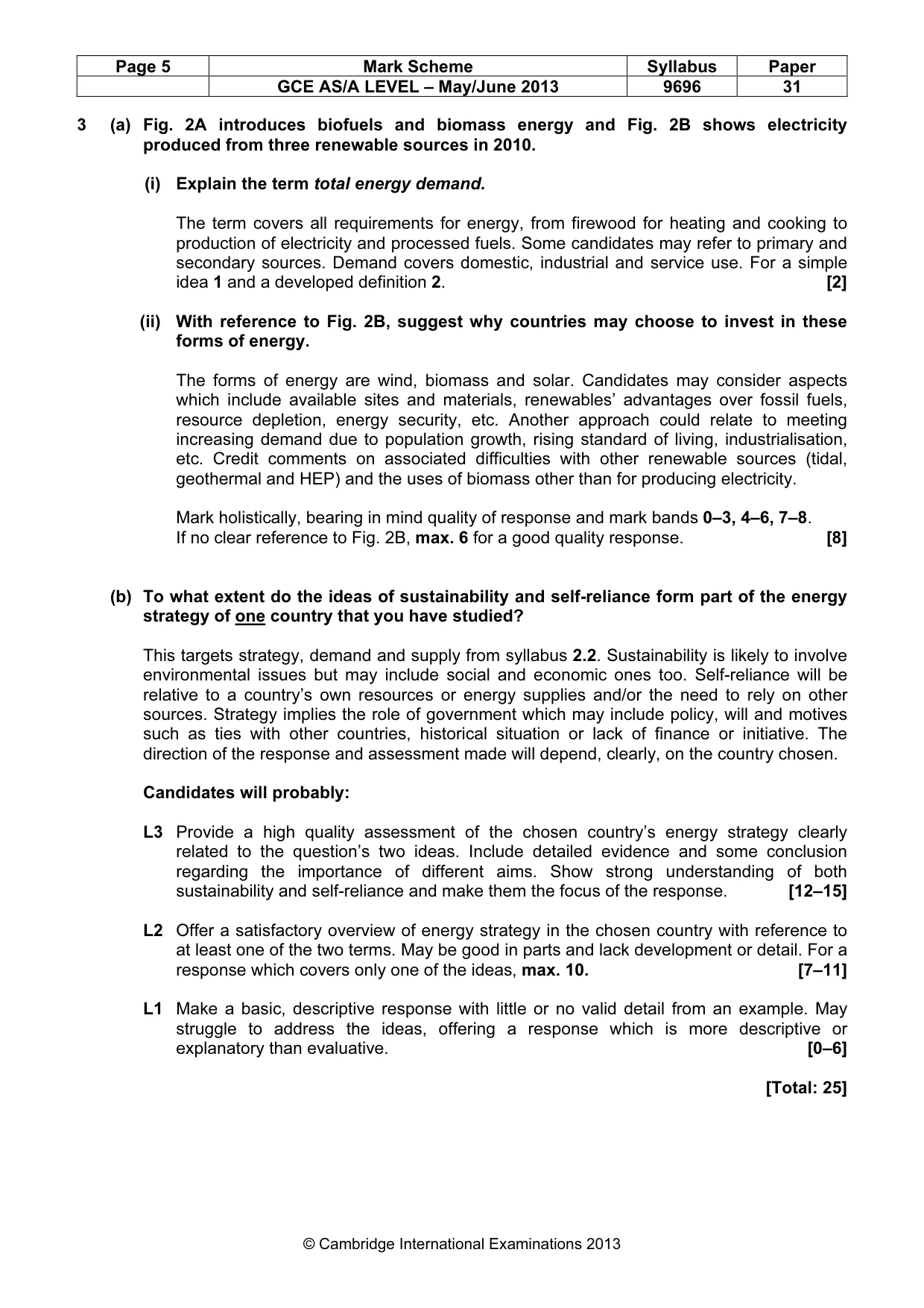 Mark scheme, page 5 of 10