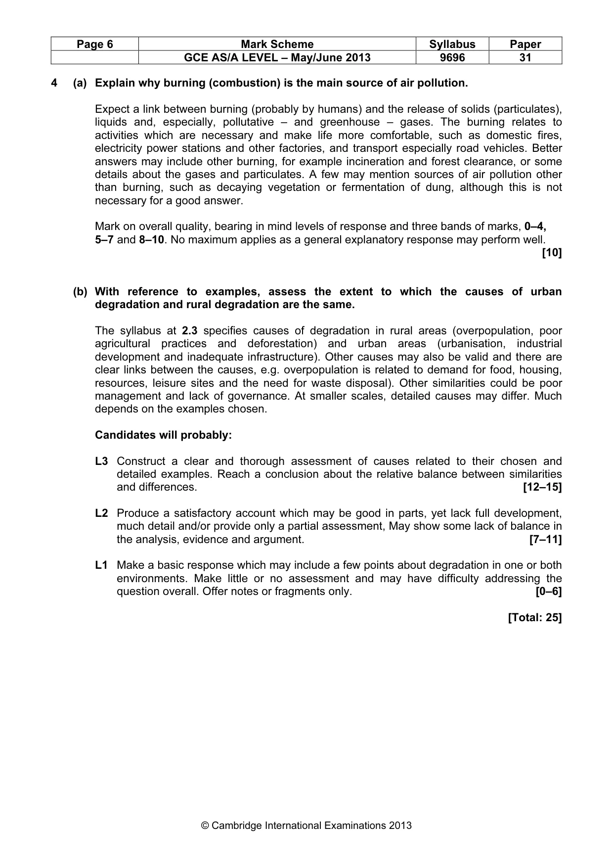 Mark scheme, page 6 of 10