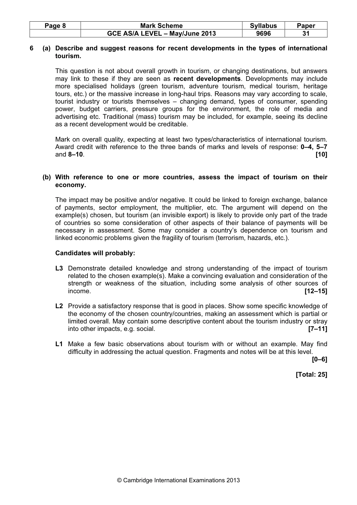 Mark scheme, page 8 of 10