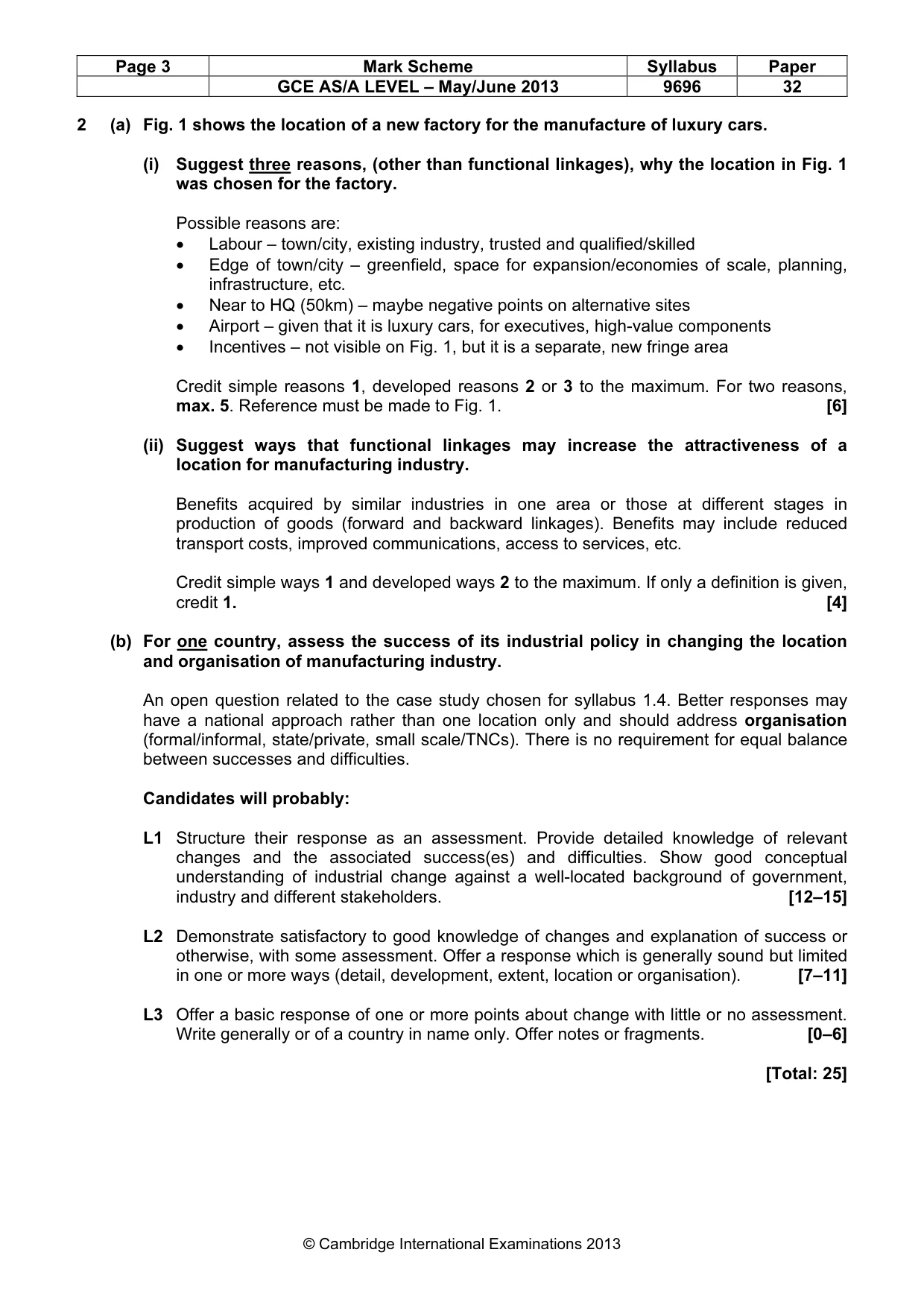 Mark scheme, page 3 of 9