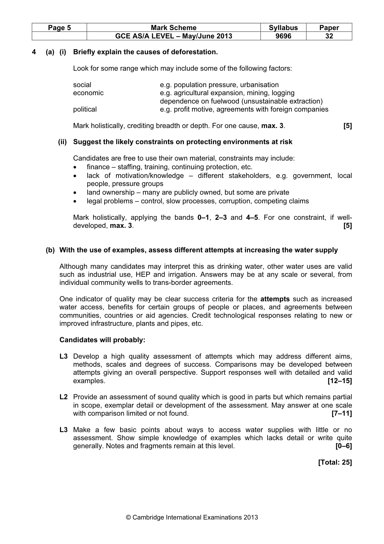 Mark scheme, page 5 of 9