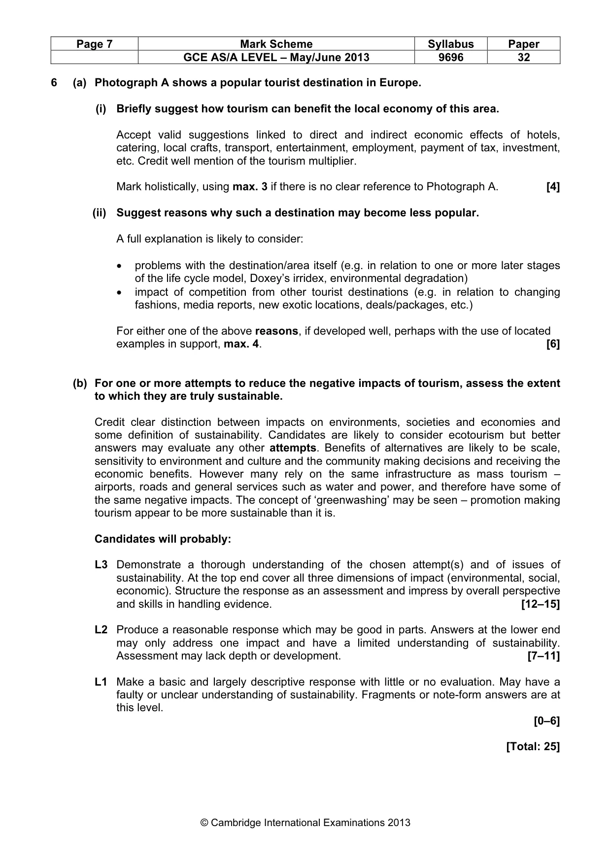Mark scheme, page 7 of 9