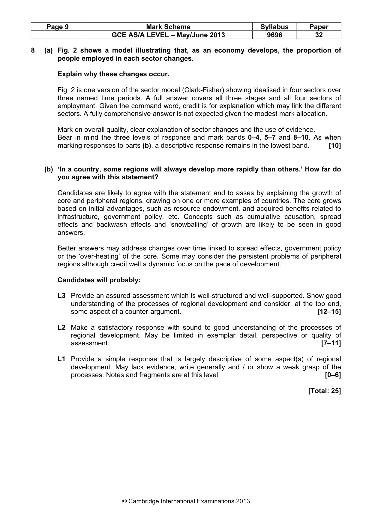 Mark scheme, page 9 of 9