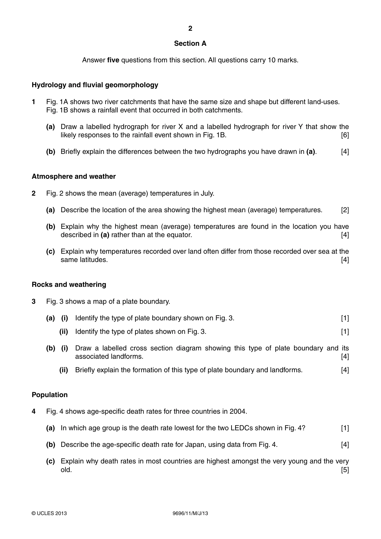 Cambridge A Level Geography 9696 2013 May/June Paper 1 · Variant 1 question paper, page 2 of 8