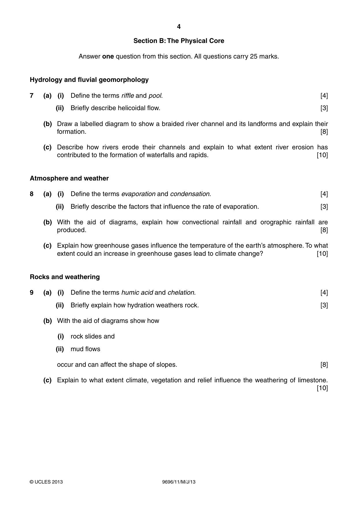 Cambridge A Level Geography 9696 2013 May/June Paper 1 · Variant 1 question paper, page 4 of 8