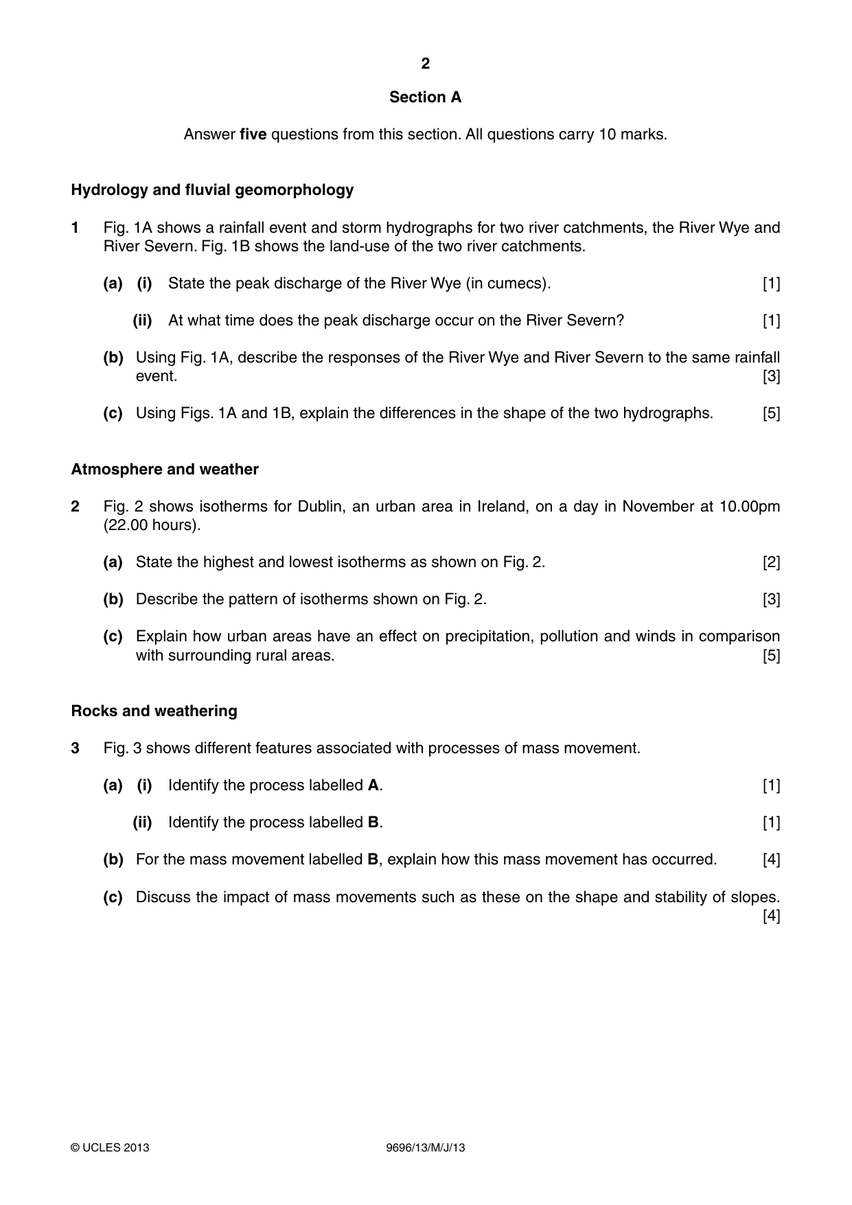Cambridge A Level Geography 9696 2013 May/June Paper 1 · Variant 3 question paper, page 2 of 8