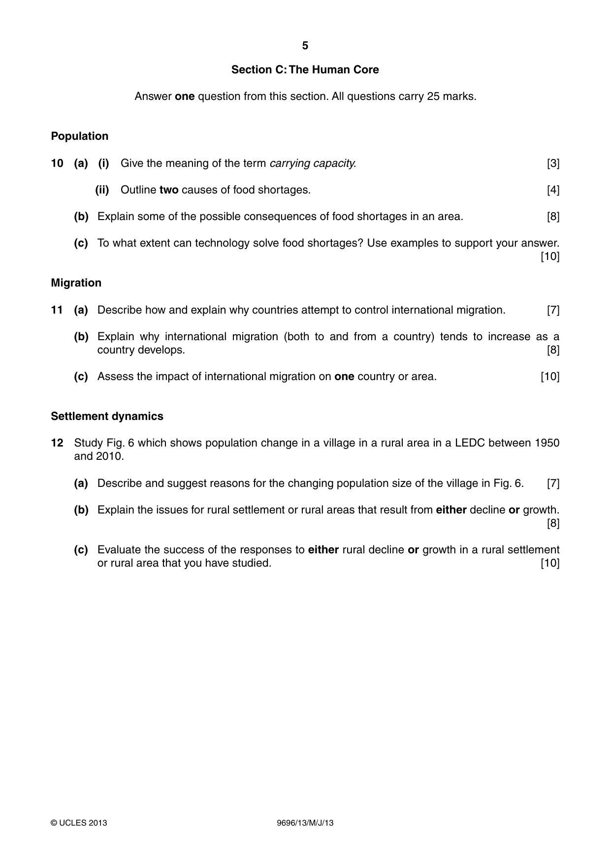 Cambridge A Level Geography 9696 2013 May/June Paper 1 · Variant 3 question paper, page 5 of 8