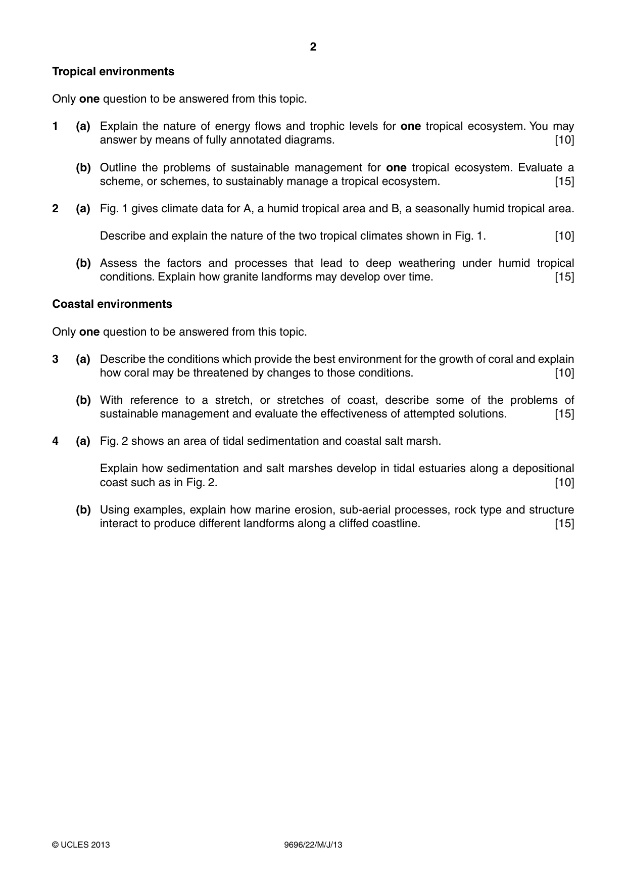 Cambridge A Level Geography 9696 2013 May/June Paper 2 · Variant 2 question paper, page 2 of 4