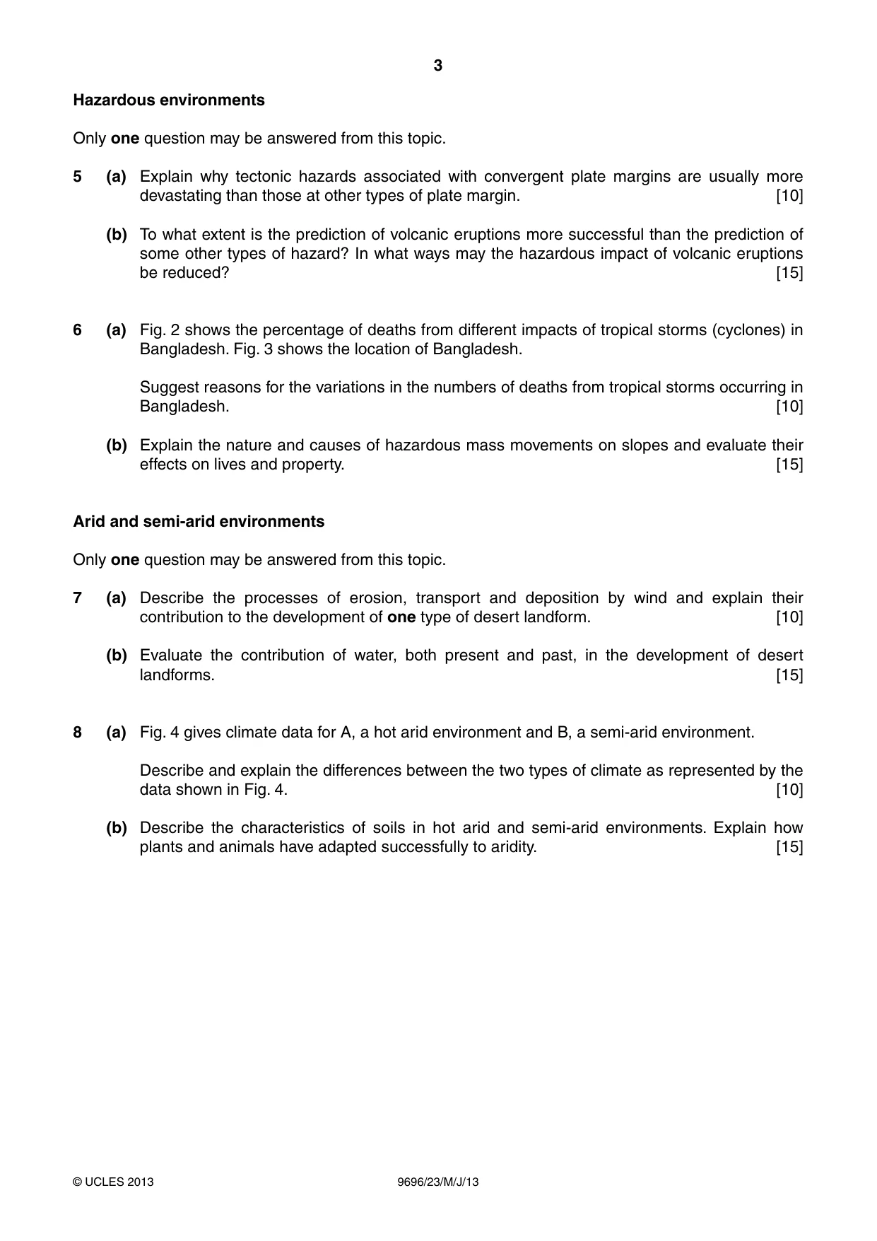 Cambridge A Level Geography 9696 2013 May/June Paper 2 · Variant 3 question paper, page 3 of 4