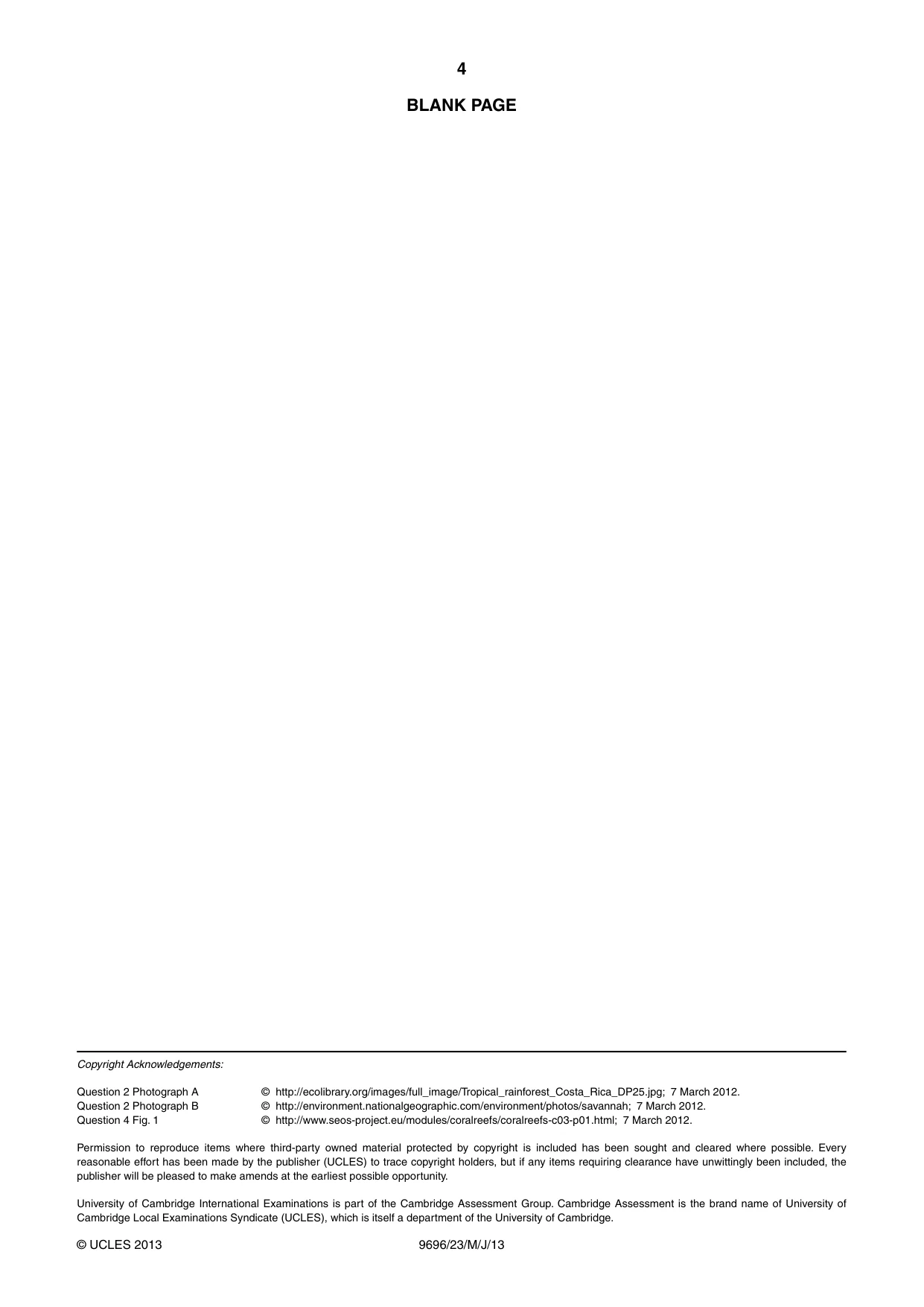 Cambridge A Level Geography 9696 2013 May/June Paper 2 · Variant 3 question paper, page 4 of 4