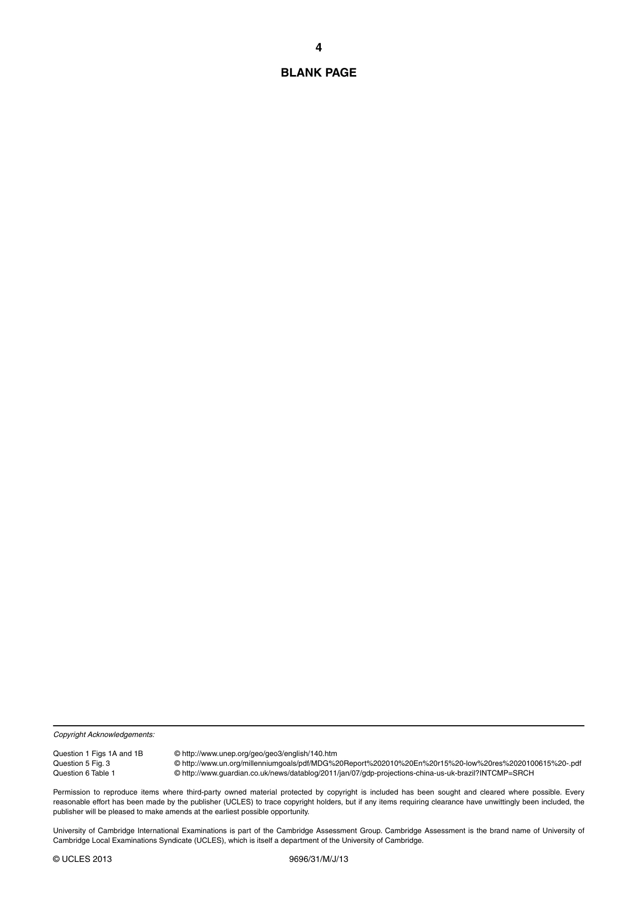 Cambridge A Level Geography 9696 2013 May/June Paper 3 · Variant 1 question paper, page 4 of 4
