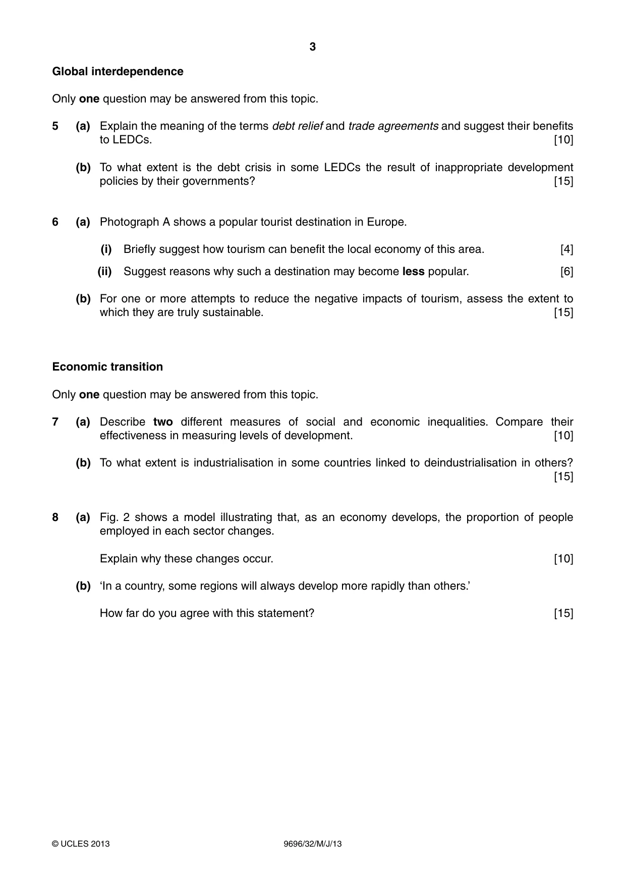 Cambridge A Level Geography 9696 2013 May/June Paper 3 · Variant 2 question paper, page 3 of 4