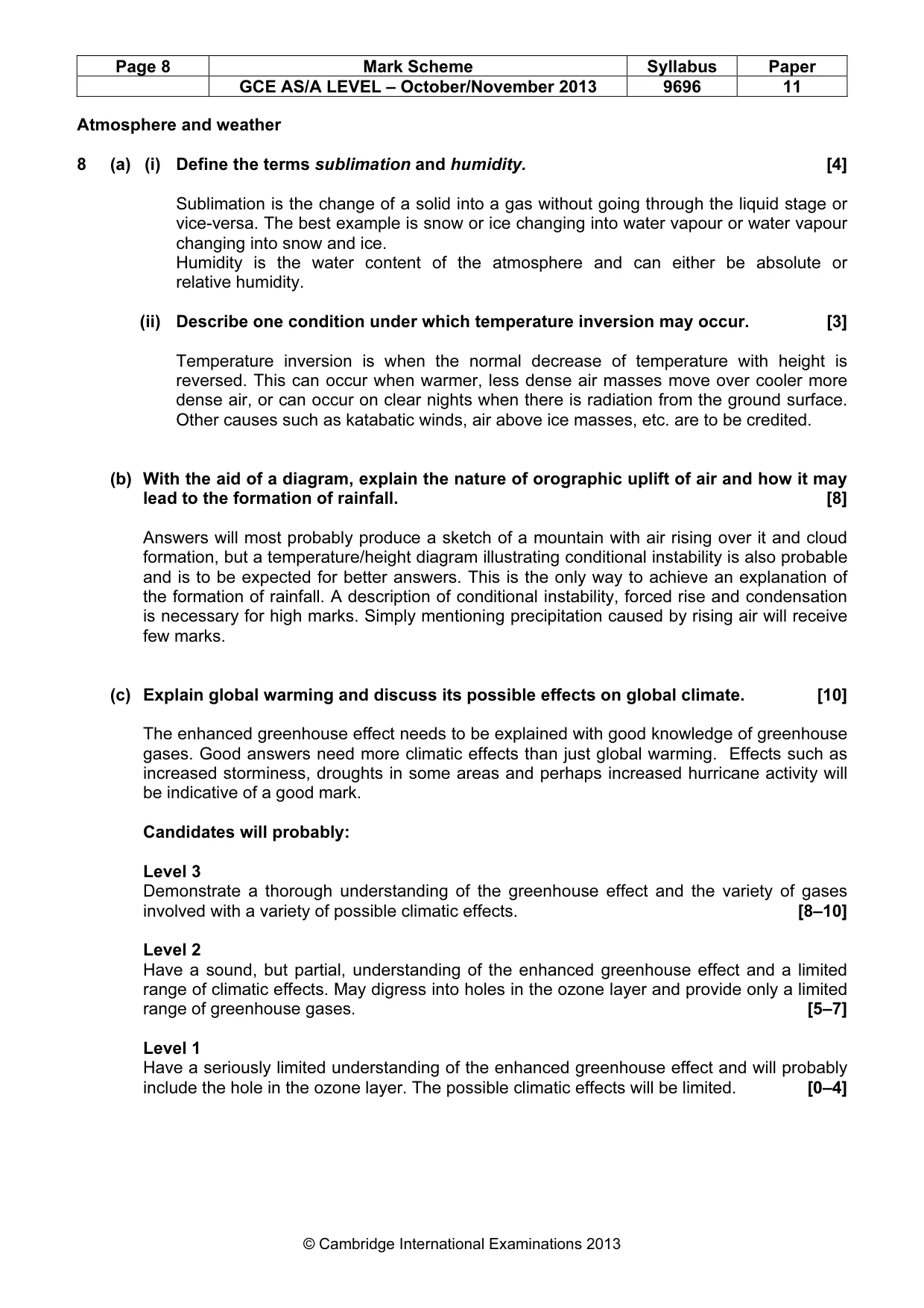Mark scheme, page 8 of 12