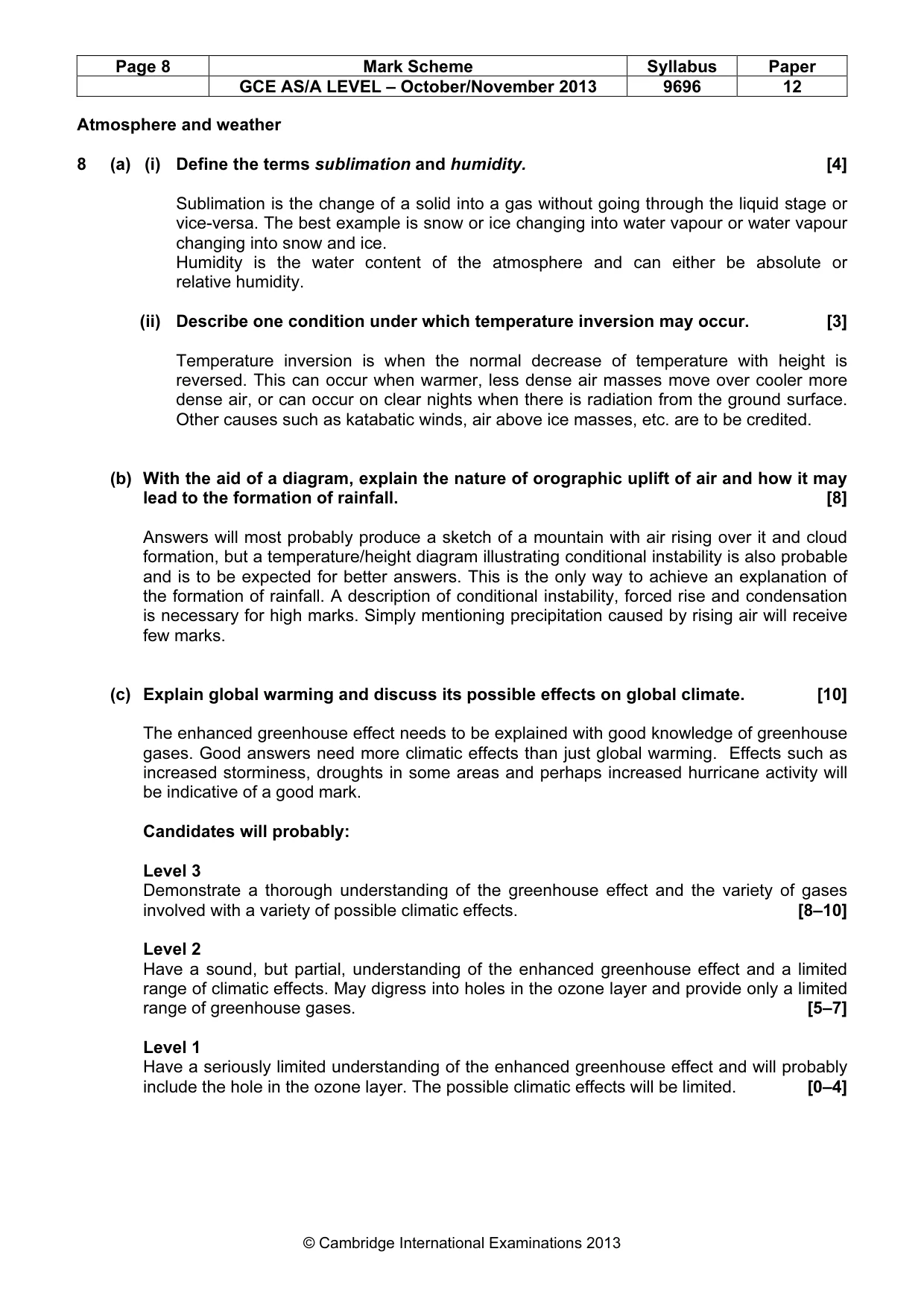 Mark scheme, page 8 of 12