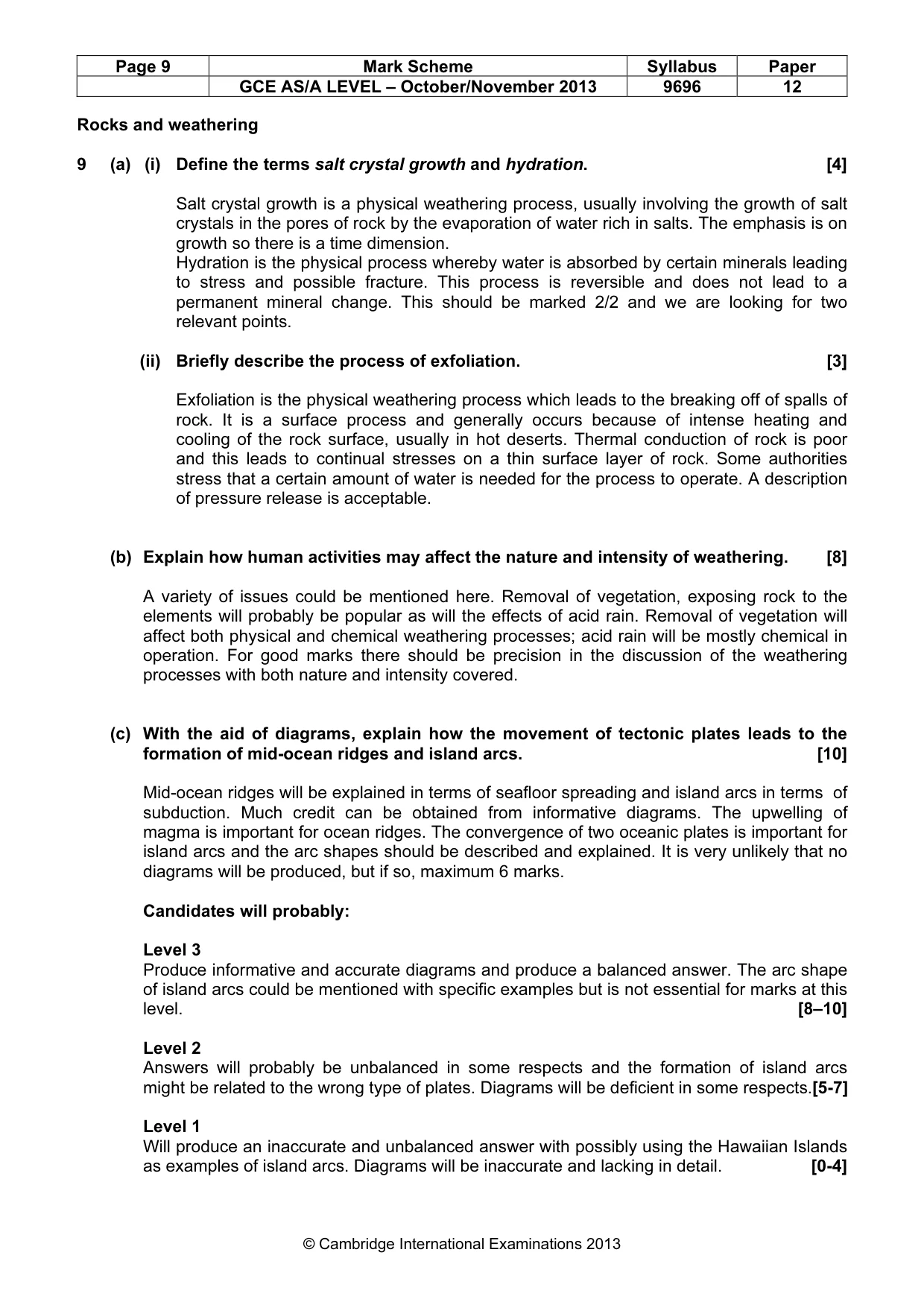 Mark scheme, page 9 of 12
