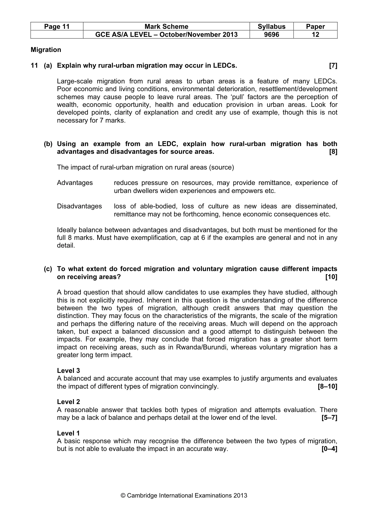Mark scheme, page 11 of 12