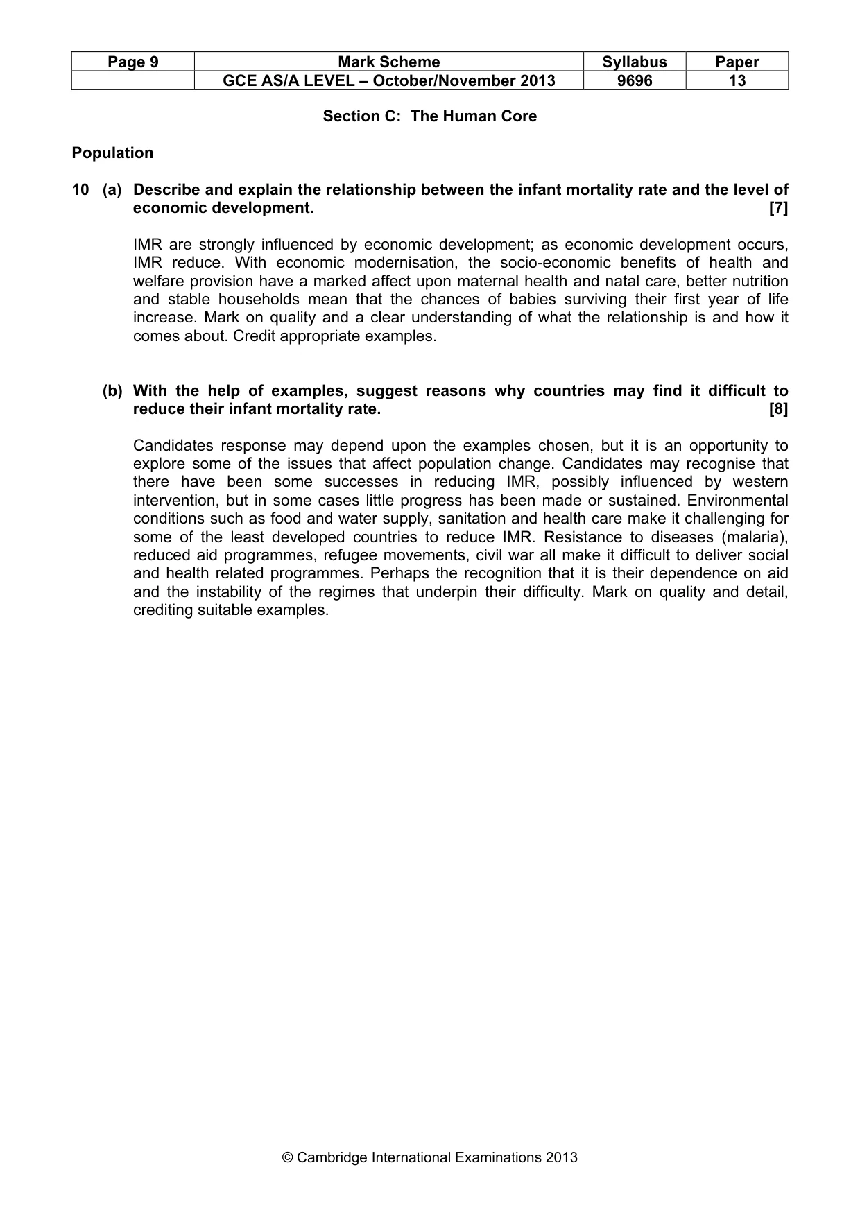 Mark scheme, page 9 of 12