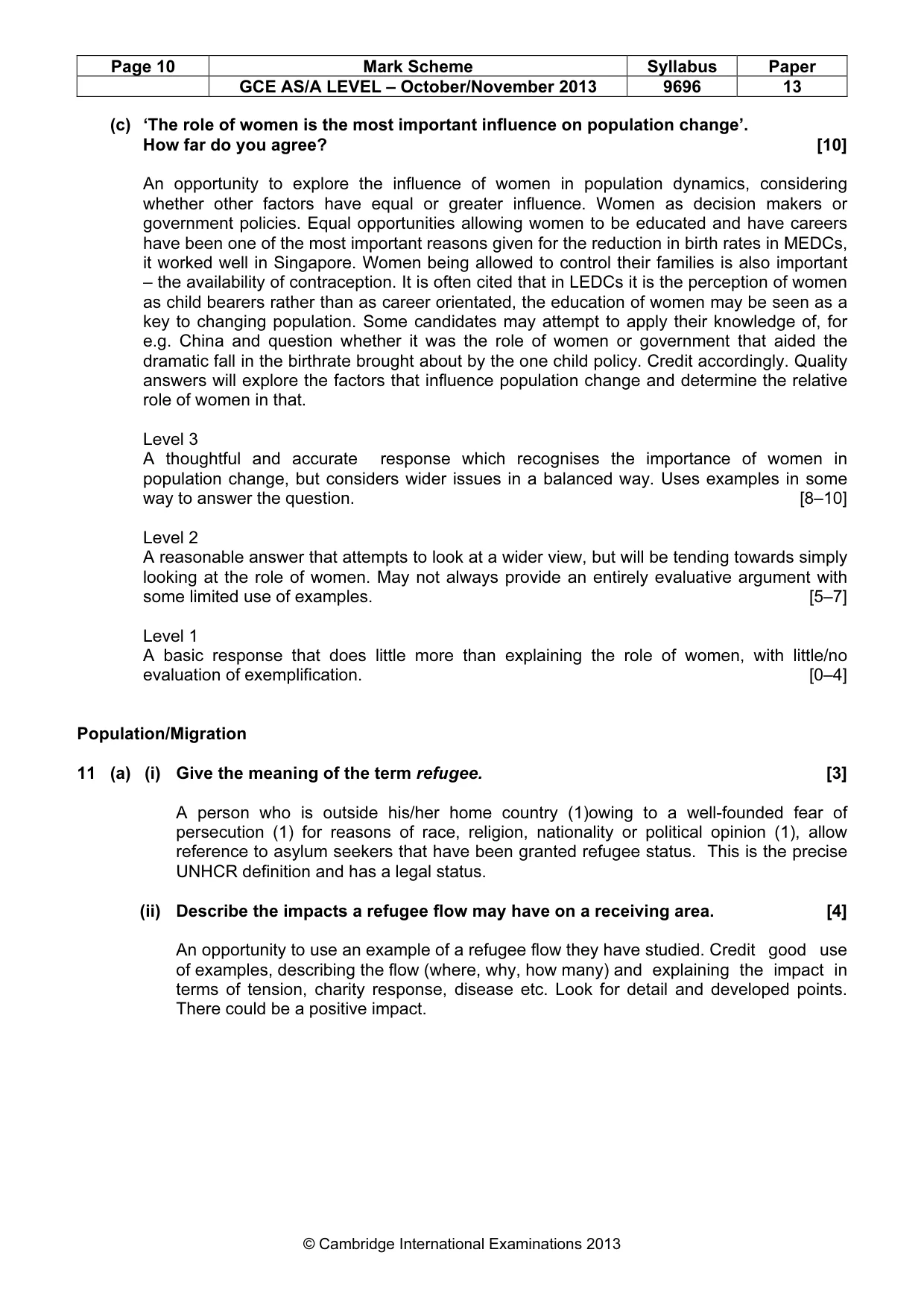 Mark scheme, page 10 of 12