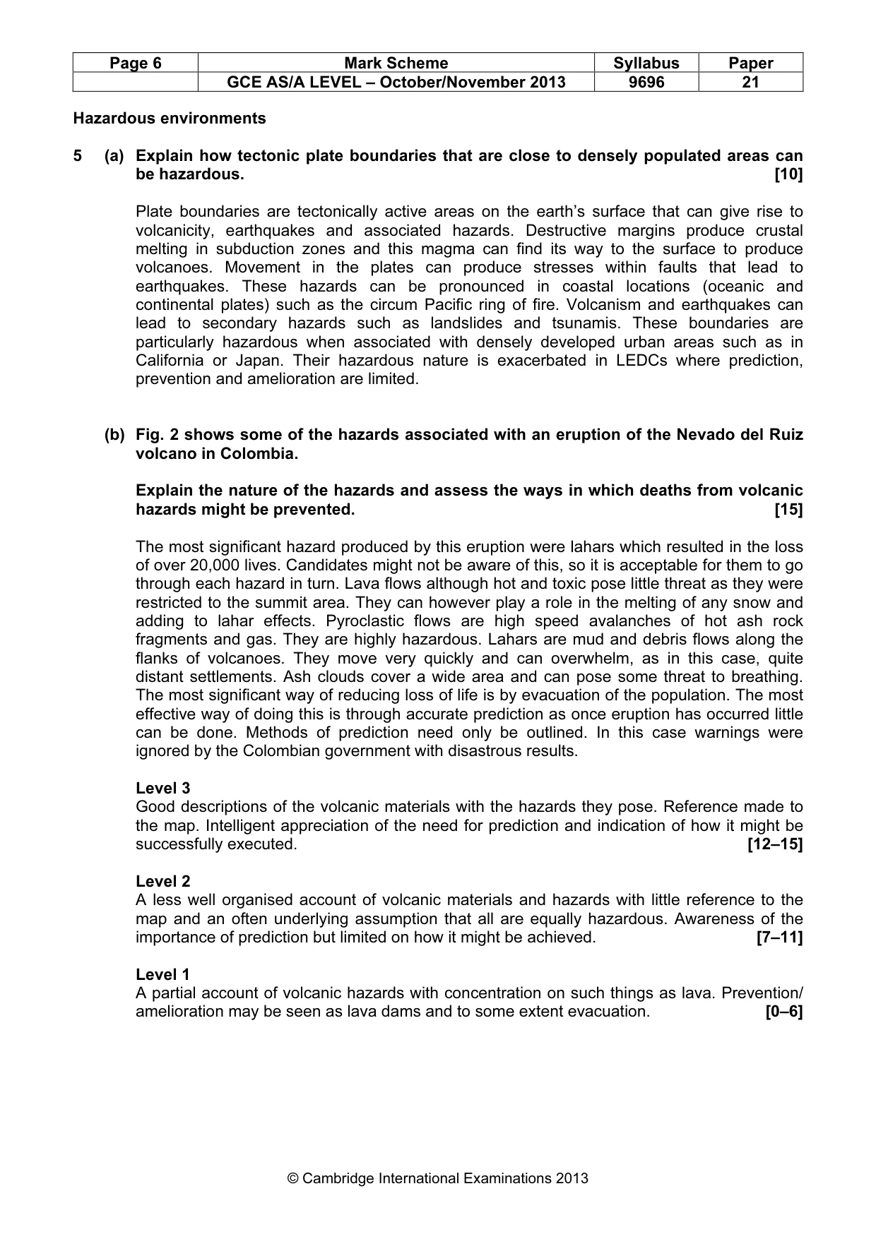 Mark scheme, page 6 of 9