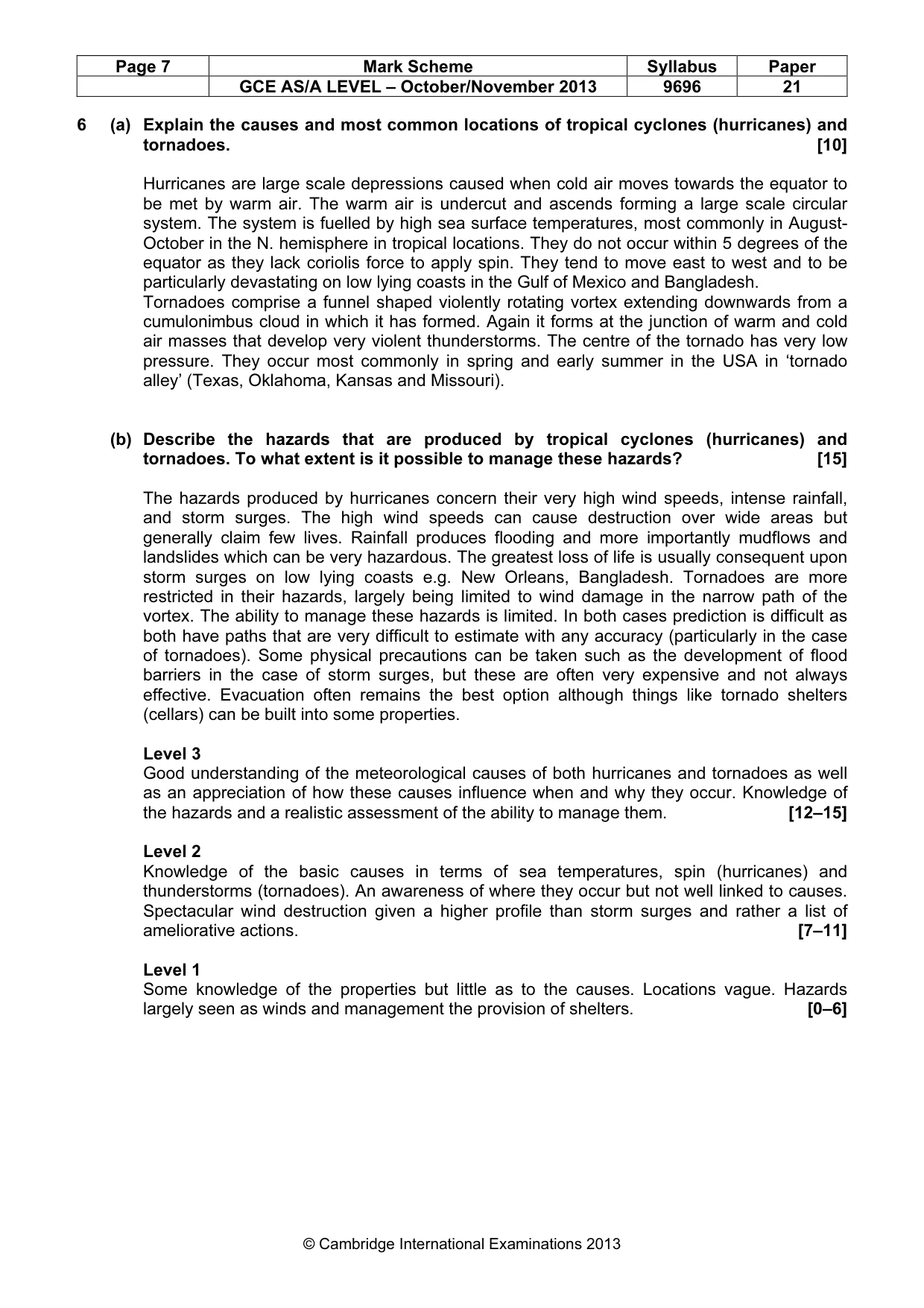 Mark scheme, page 7 of 9