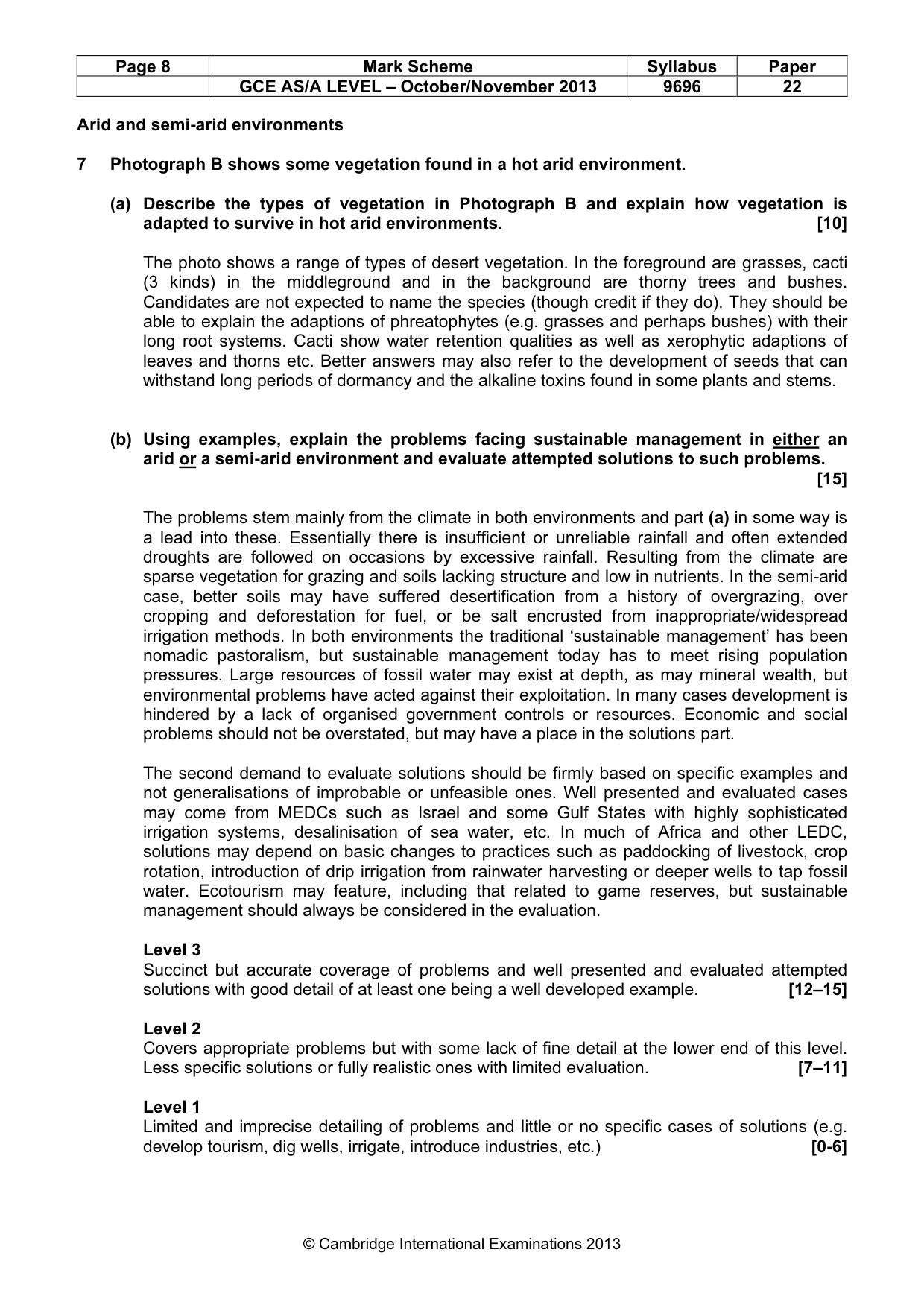 Mark scheme, page 8 of 9