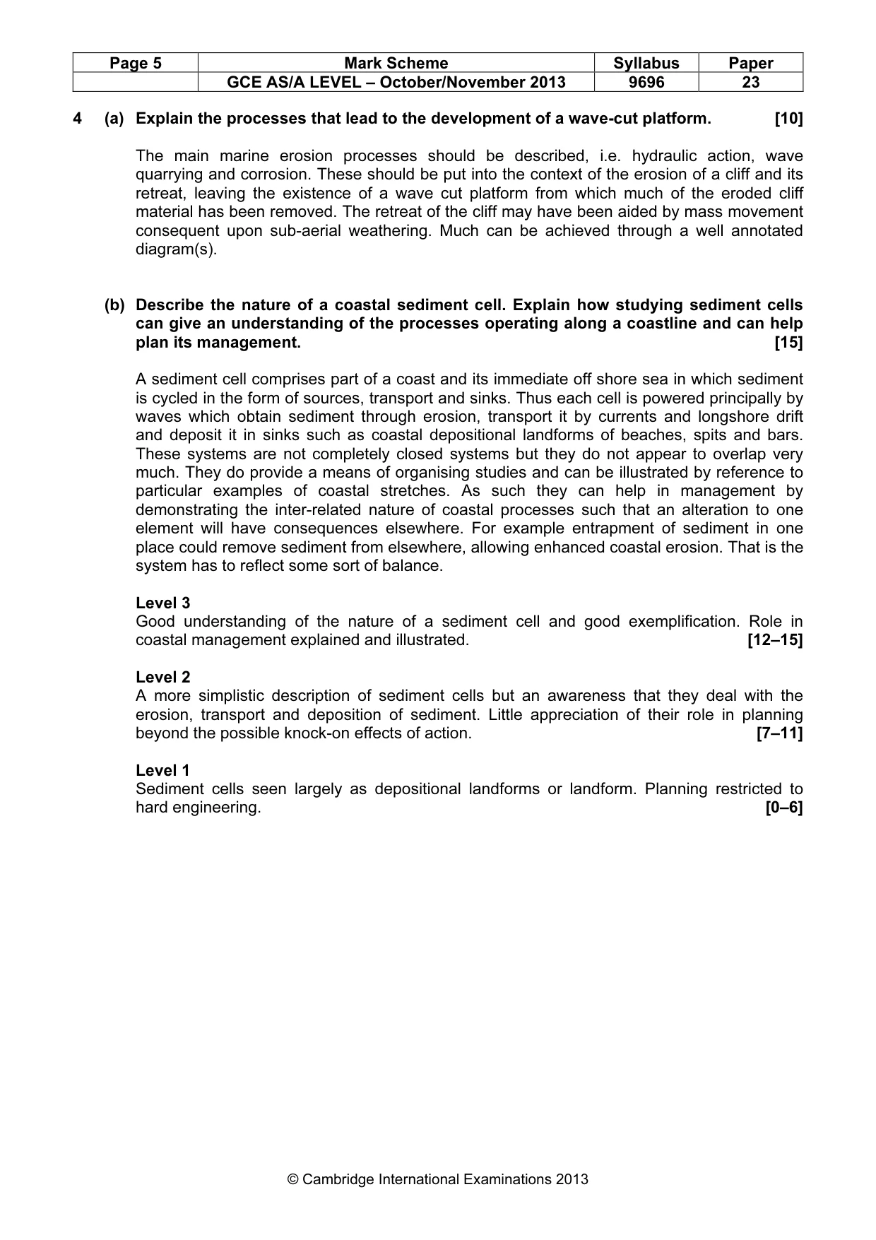 Mark scheme, page 5 of 9