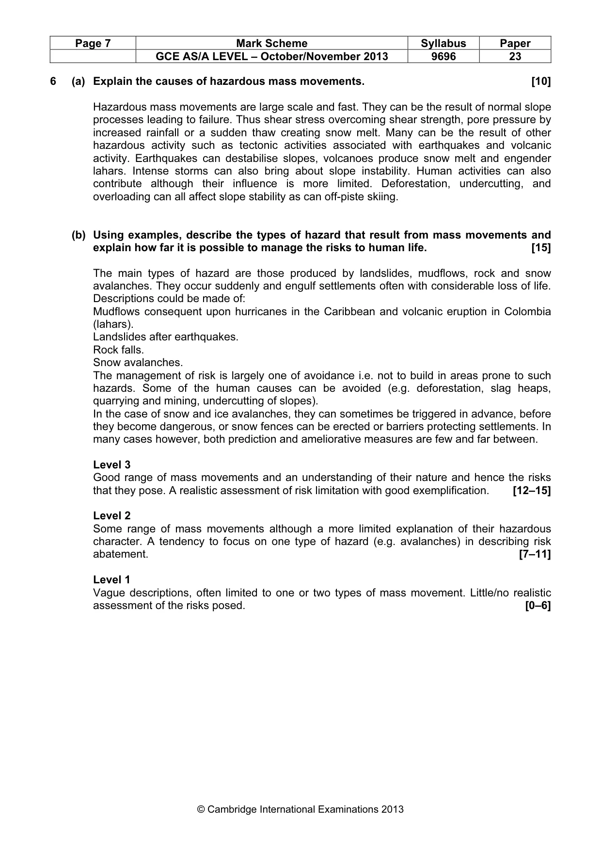 Mark scheme, page 7 of 9