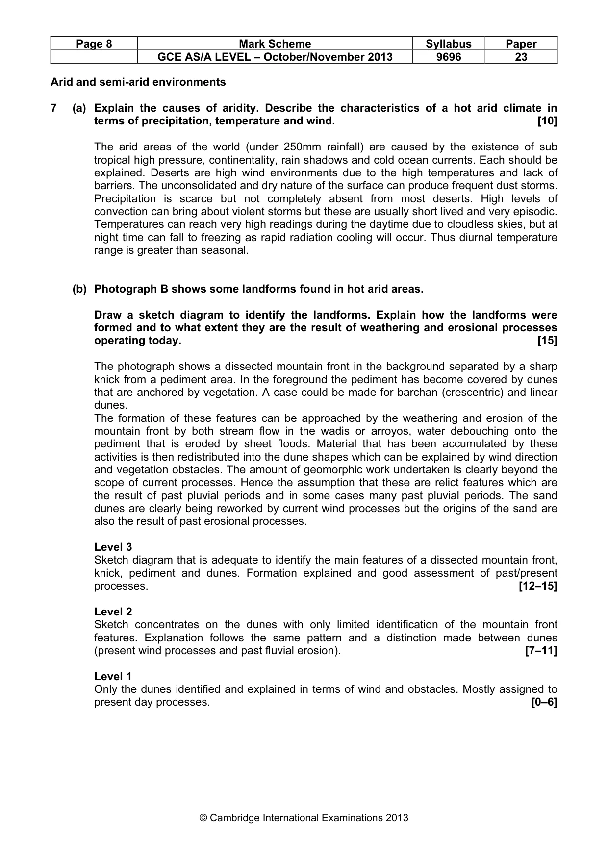 Mark scheme, page 8 of 9