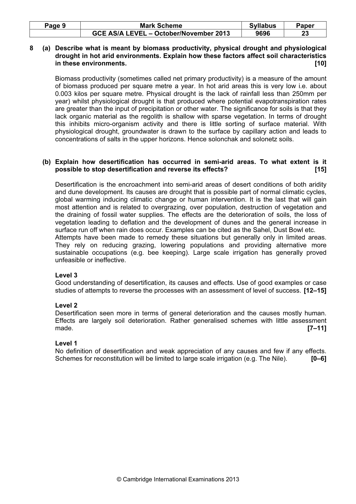 Mark scheme, page 9 of 9