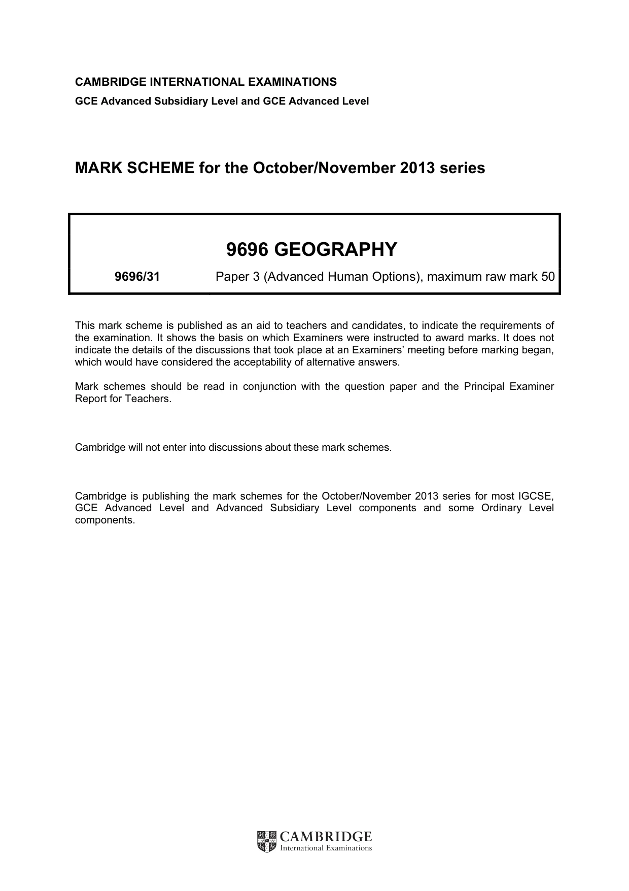 Mark scheme, page 1 of 9