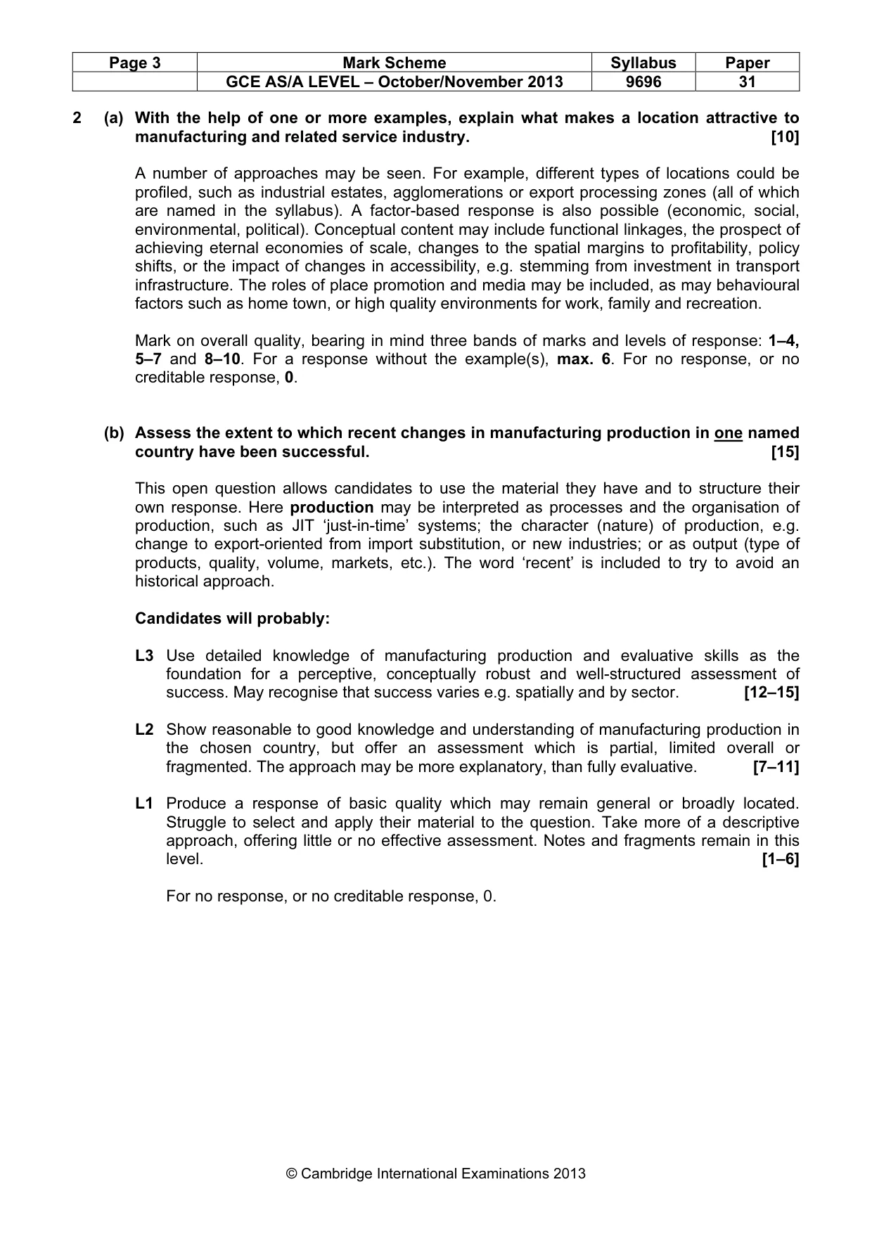 Mark scheme, page 3 of 9