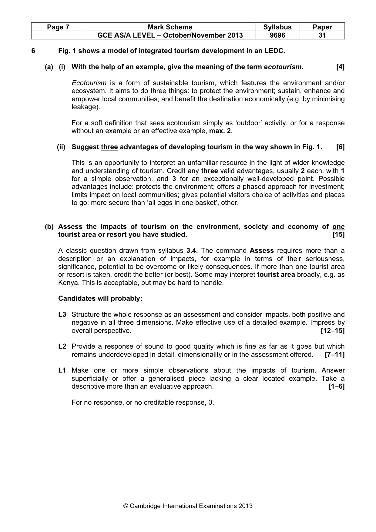 Mark scheme, page 7 of 9
