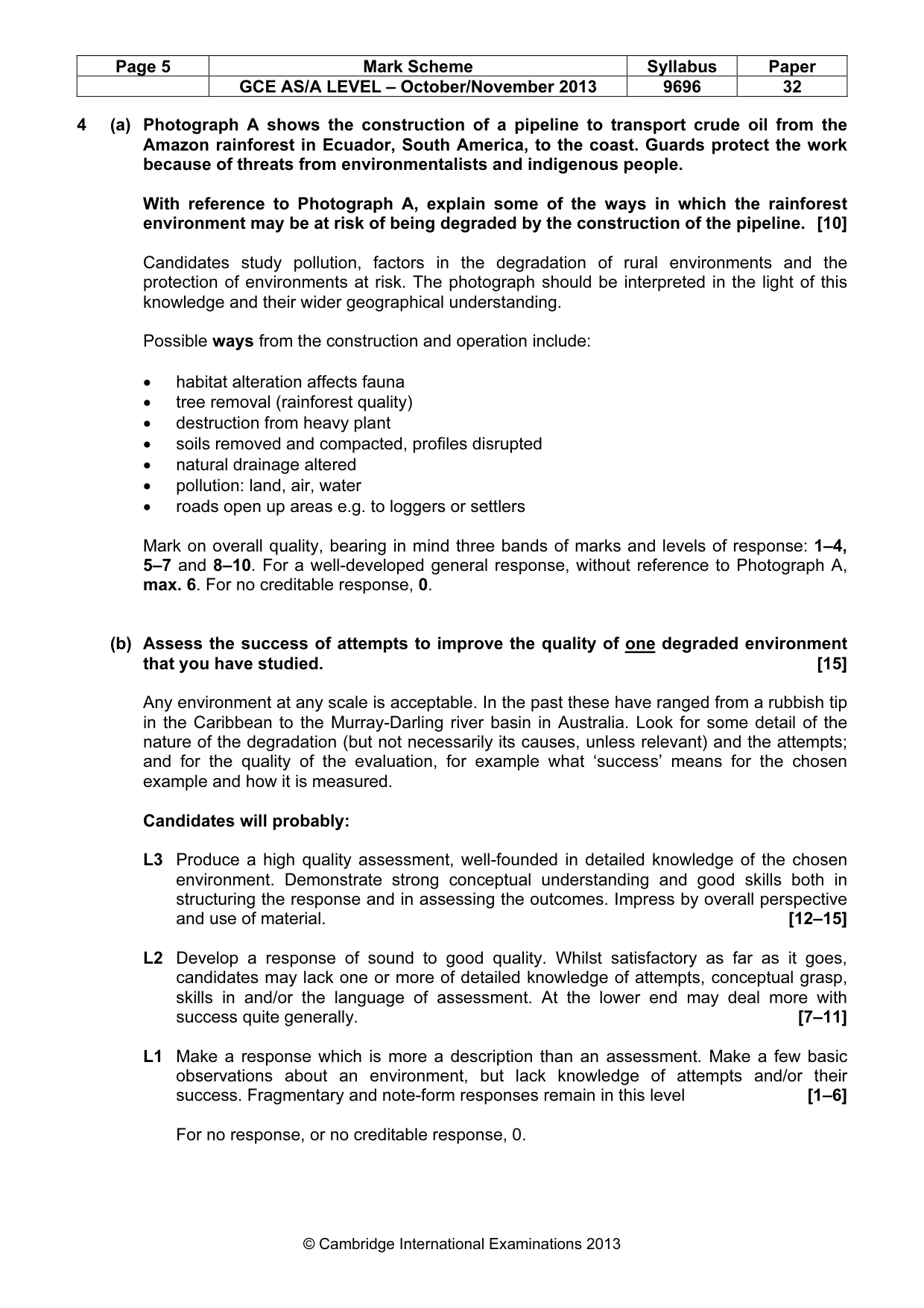 Mark scheme, page 5 of 9
