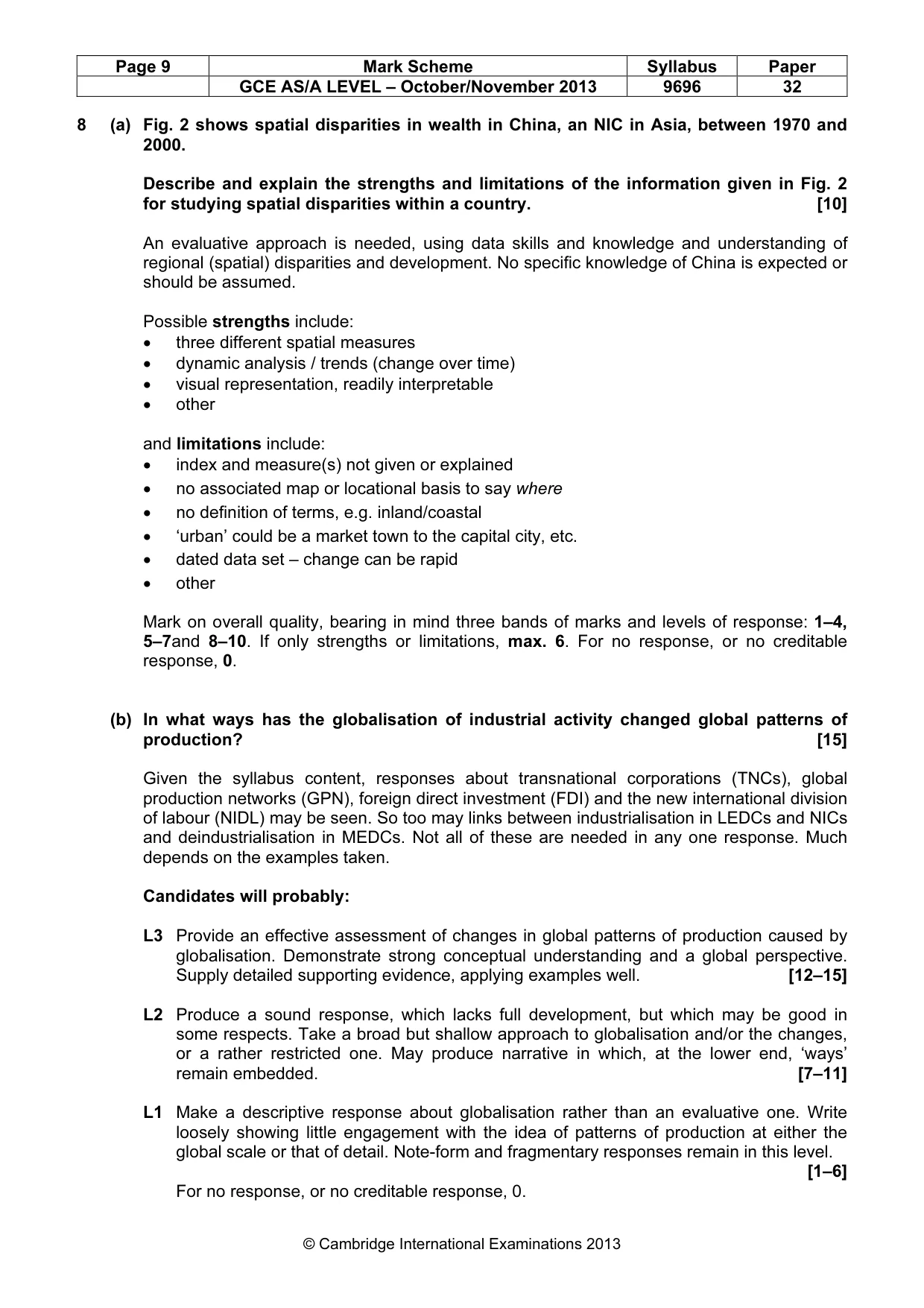 Mark scheme, page 9 of 9