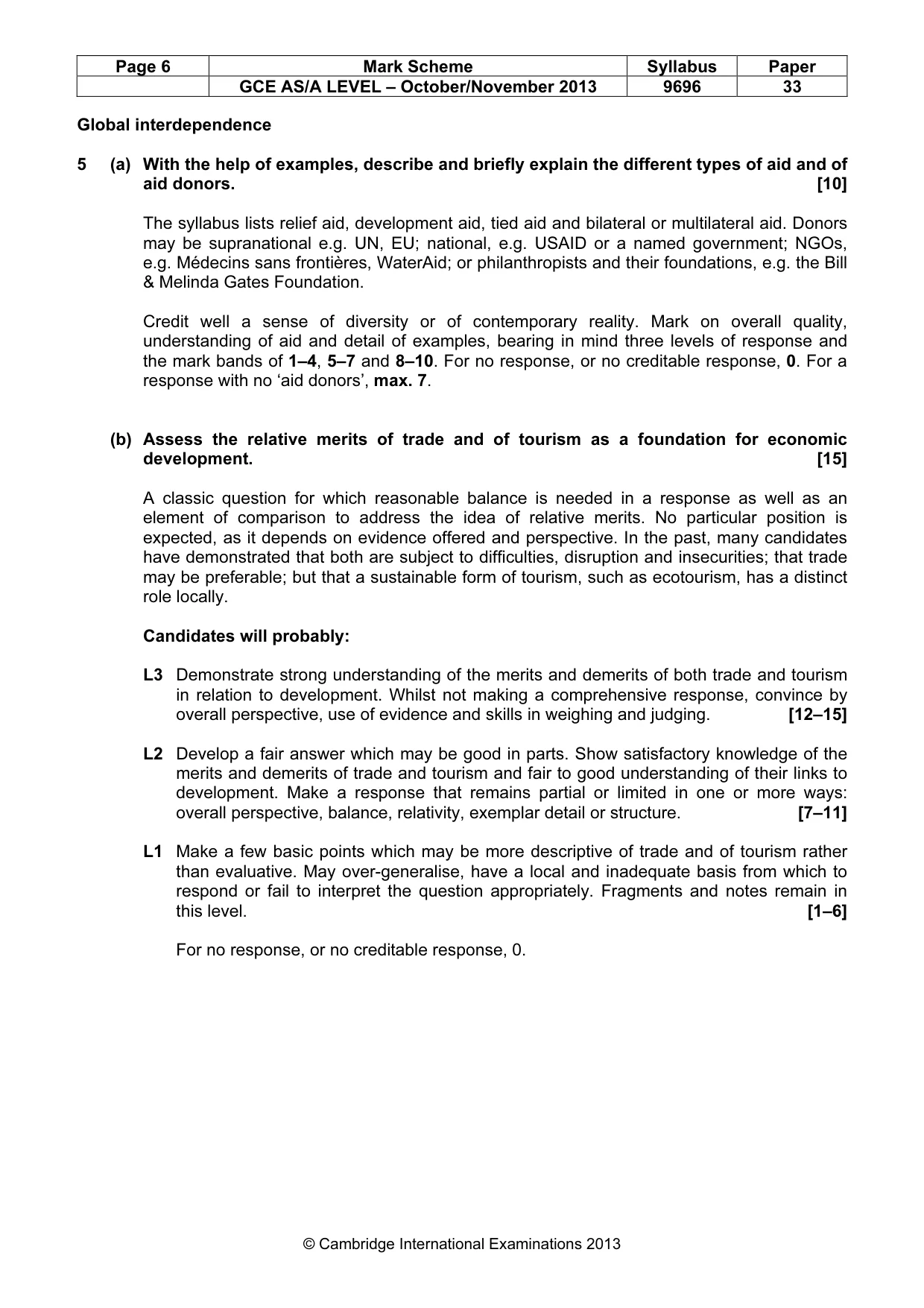 Mark scheme, page 6 of 10