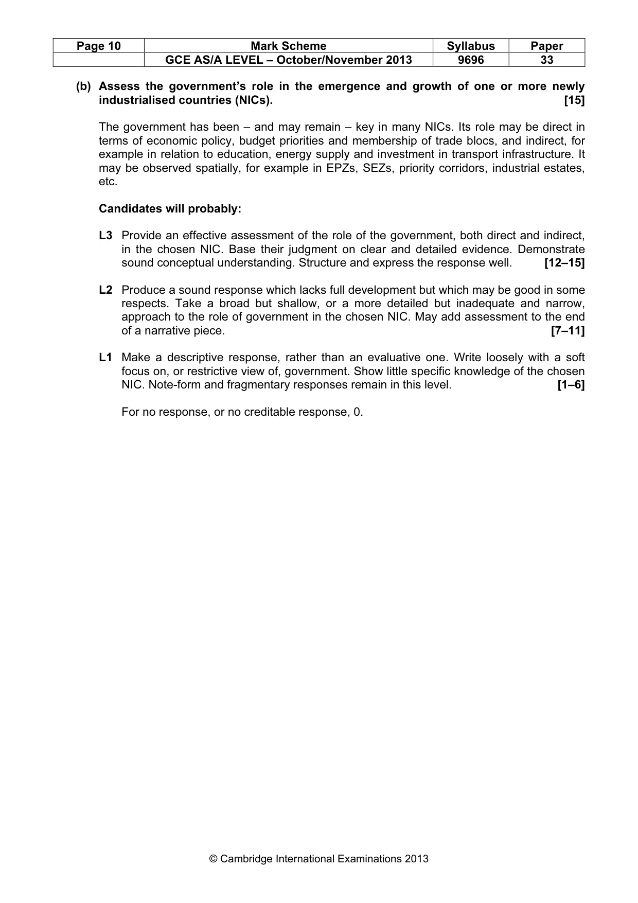Mark scheme, page 10 of 10