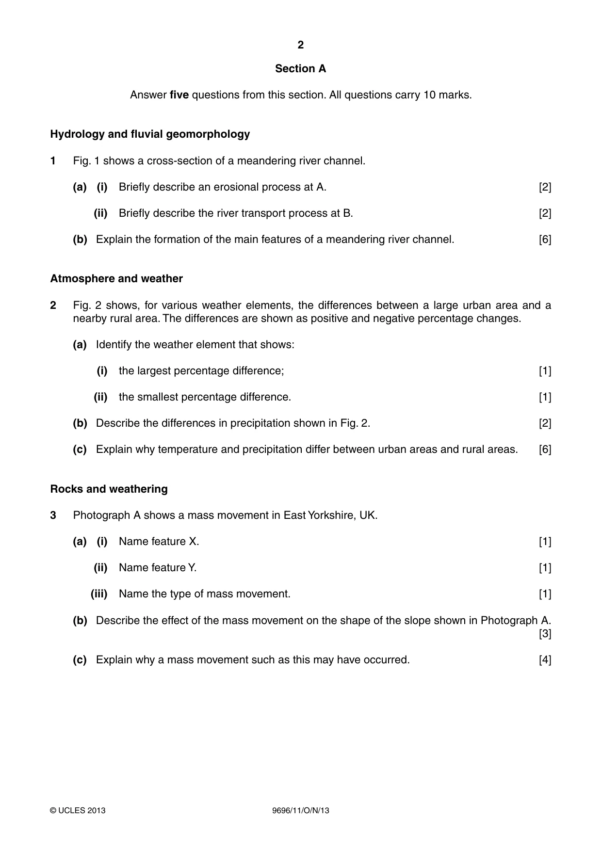 Cambridge A Level Geography 9696 2013 Oct/Nov Paper 1 · Variant 1 question paper, page 2 of 8