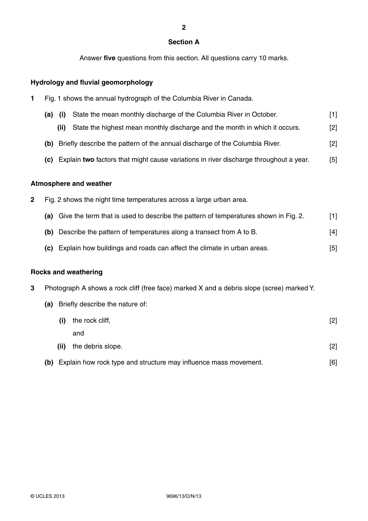 Cambridge A Level Geography 9696 2013 Oct/Nov Paper 1 · Variant 3 question paper, page 2 of 8