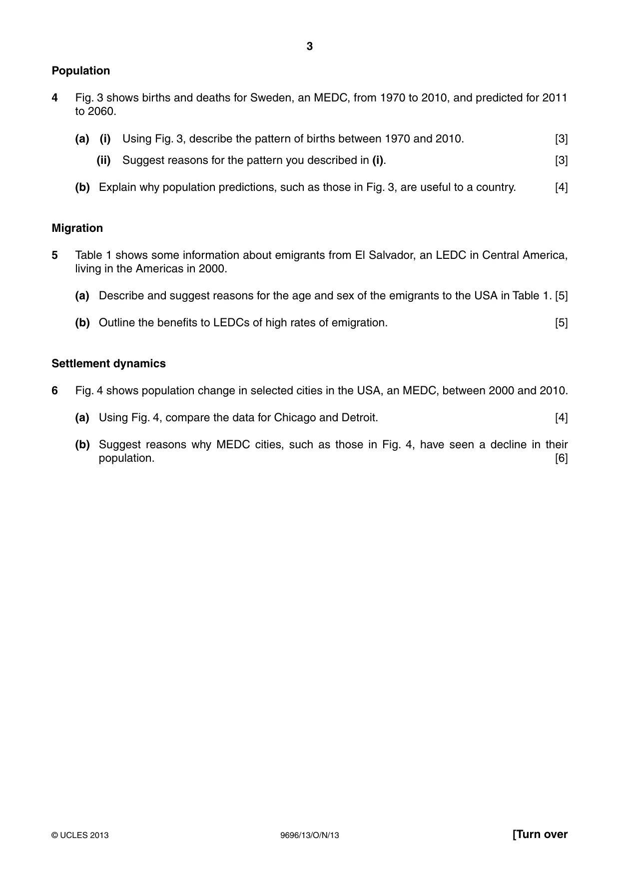 Cambridge A Level Geography 9696 2013 Oct/Nov Paper 1 · Variant 3 question paper, page 3 of 8