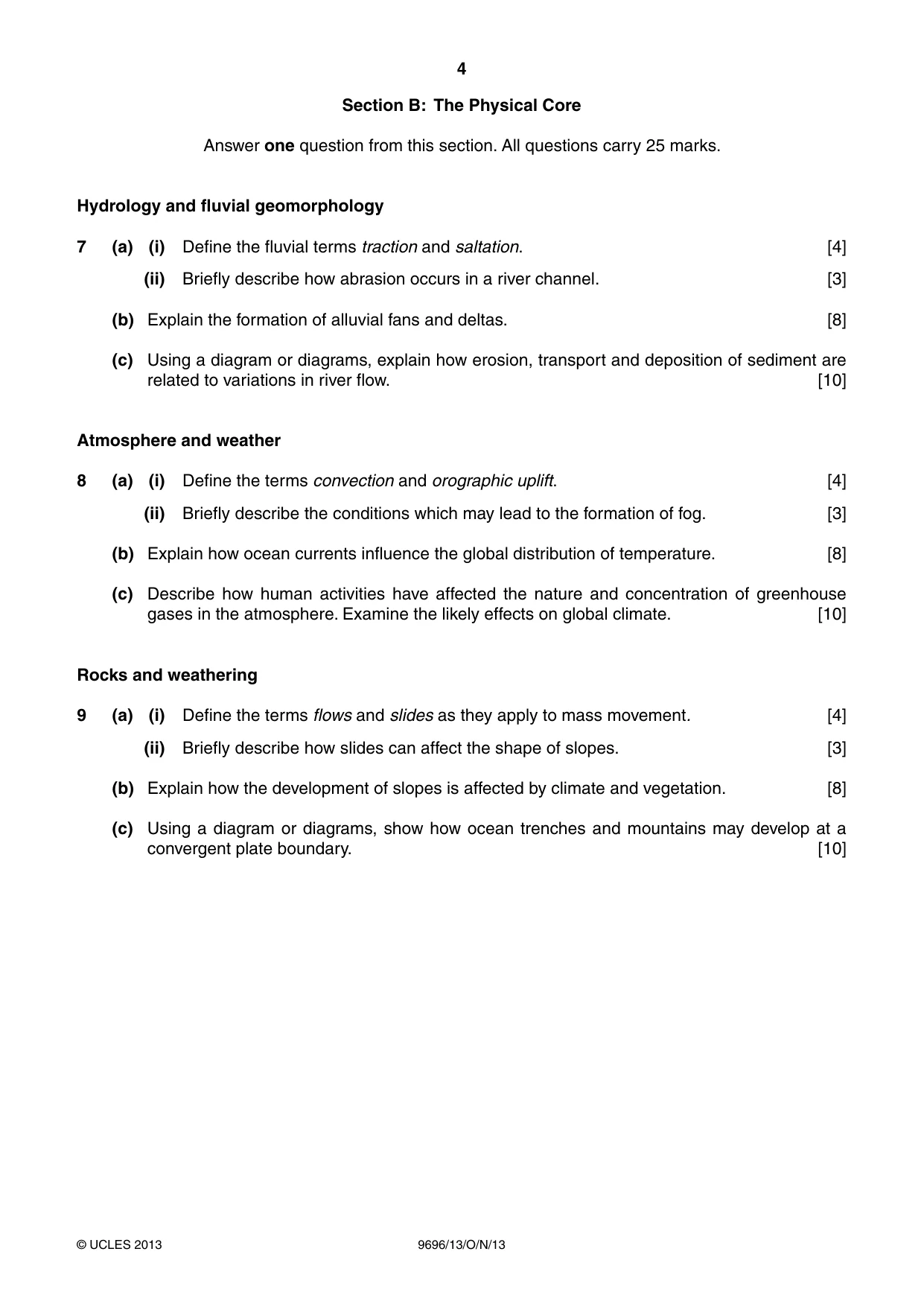 Cambridge A Level Geography 9696 2013 Oct/Nov Paper 1 · Variant 3 question paper, page 4 of 8