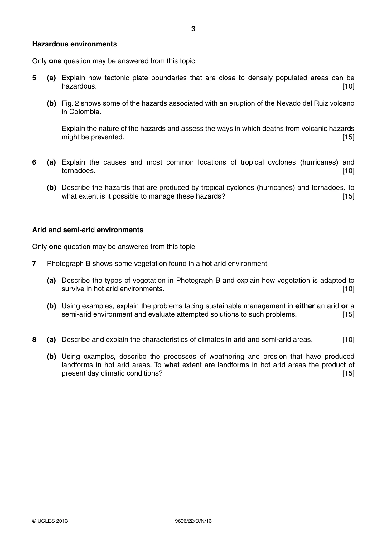 Cambridge A Level Geography 9696 2013 Oct/Nov Paper 2 · Variant 2 question paper, page 3 of 4