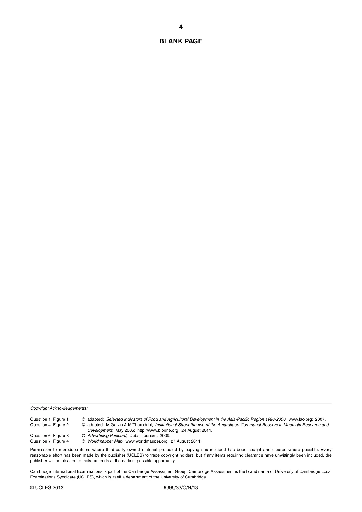 Cambridge A Level Geography 9696 2013 Oct/Nov Paper 3 · Variant 3 question paper, page 4 of 4