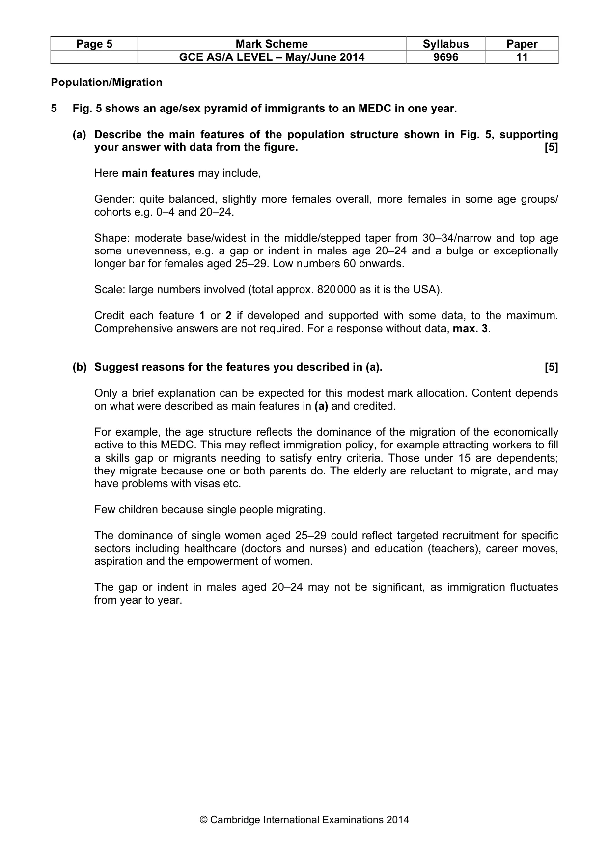Mark scheme, page 5 of 13