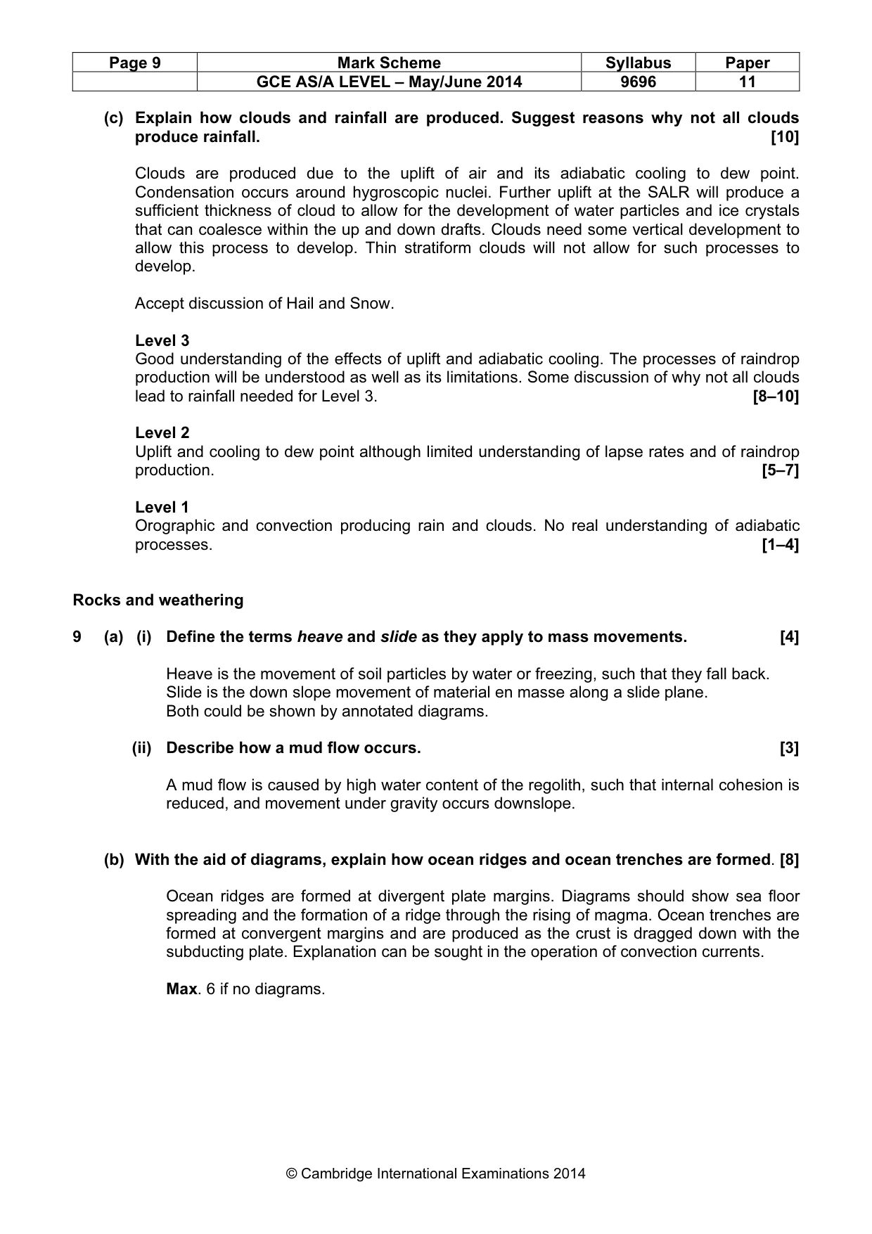 Mark scheme, page 9 of 13