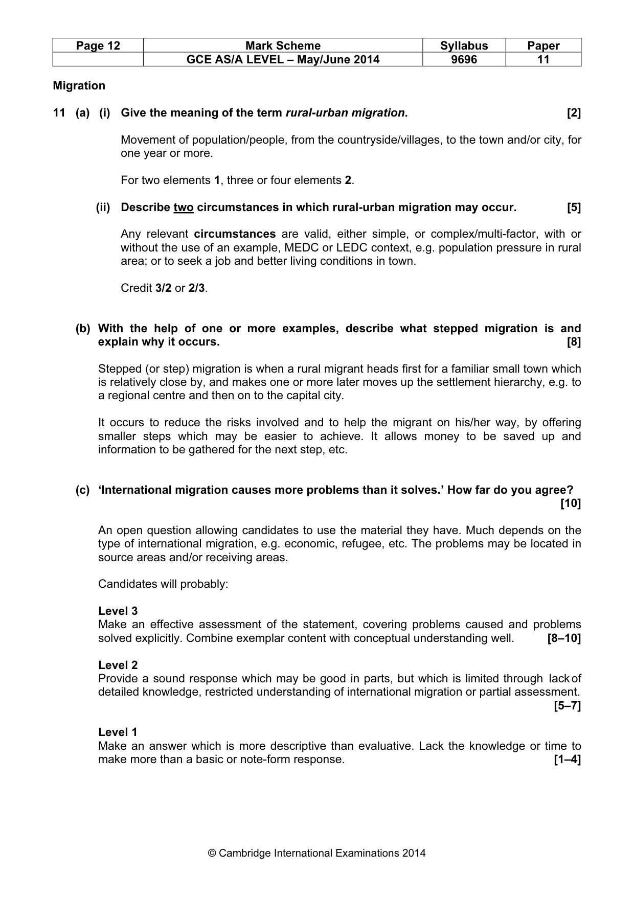 Mark scheme, page 12 of 13